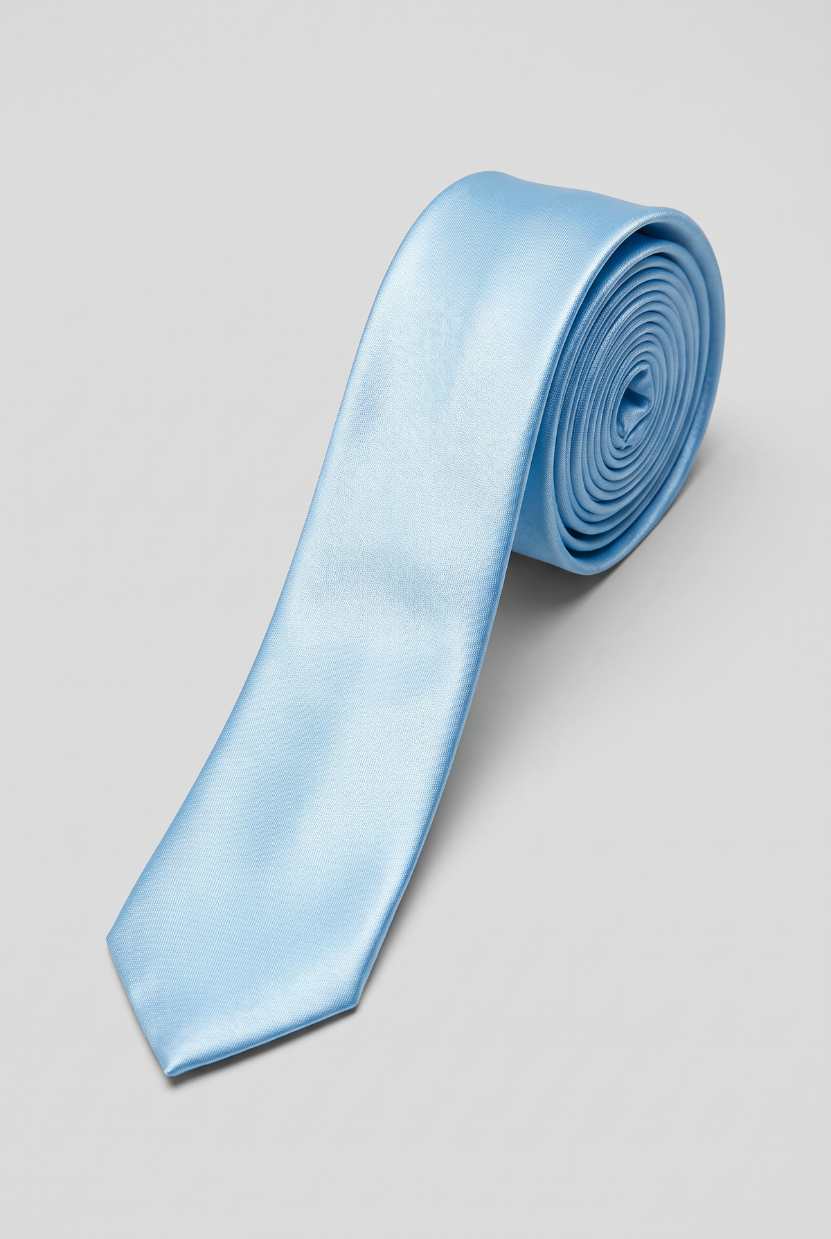 Men’s Plain Satin Tie – Classic Formal Necktie - Sky Blue