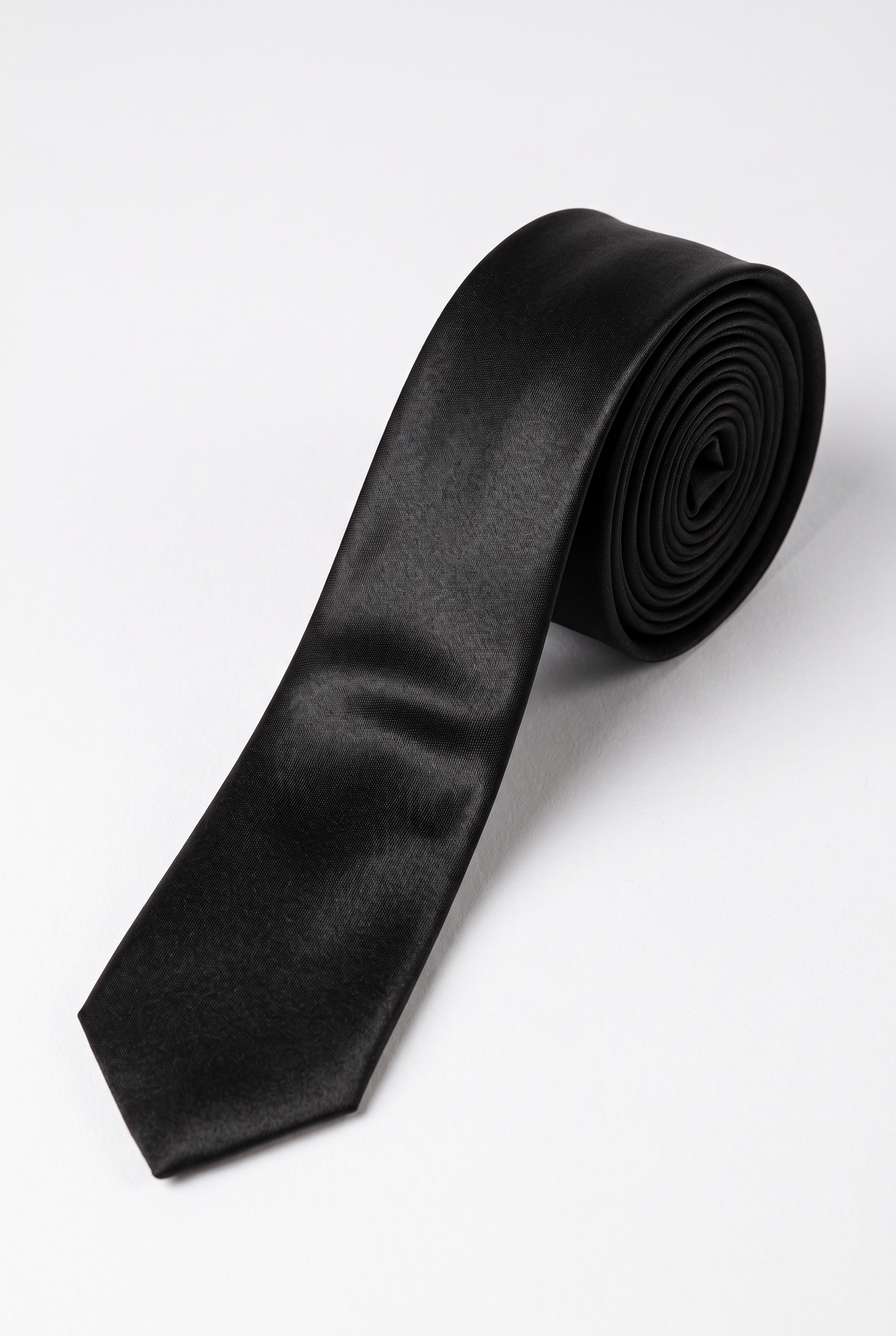 Men’s Plain Satin Tie – Classic Formal Necktie - Black