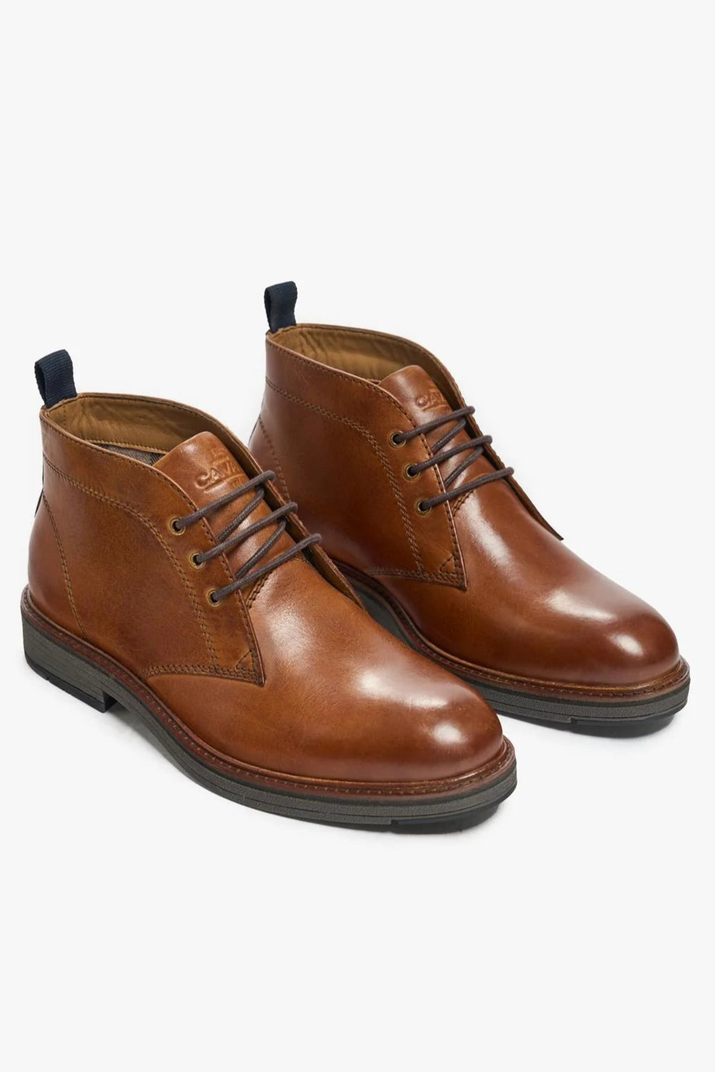 Men’s Polished Leather Chukka Boots - Austin -Tan Pair Picture