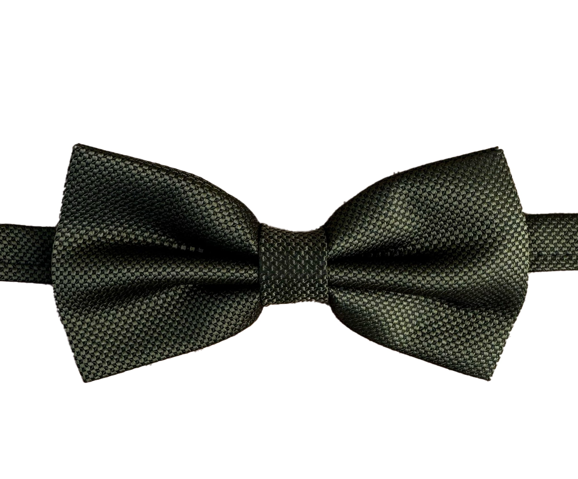 Men’s Pre-Tied Jacquard Dickie Bow Tie Neckwear  - Khaki Green