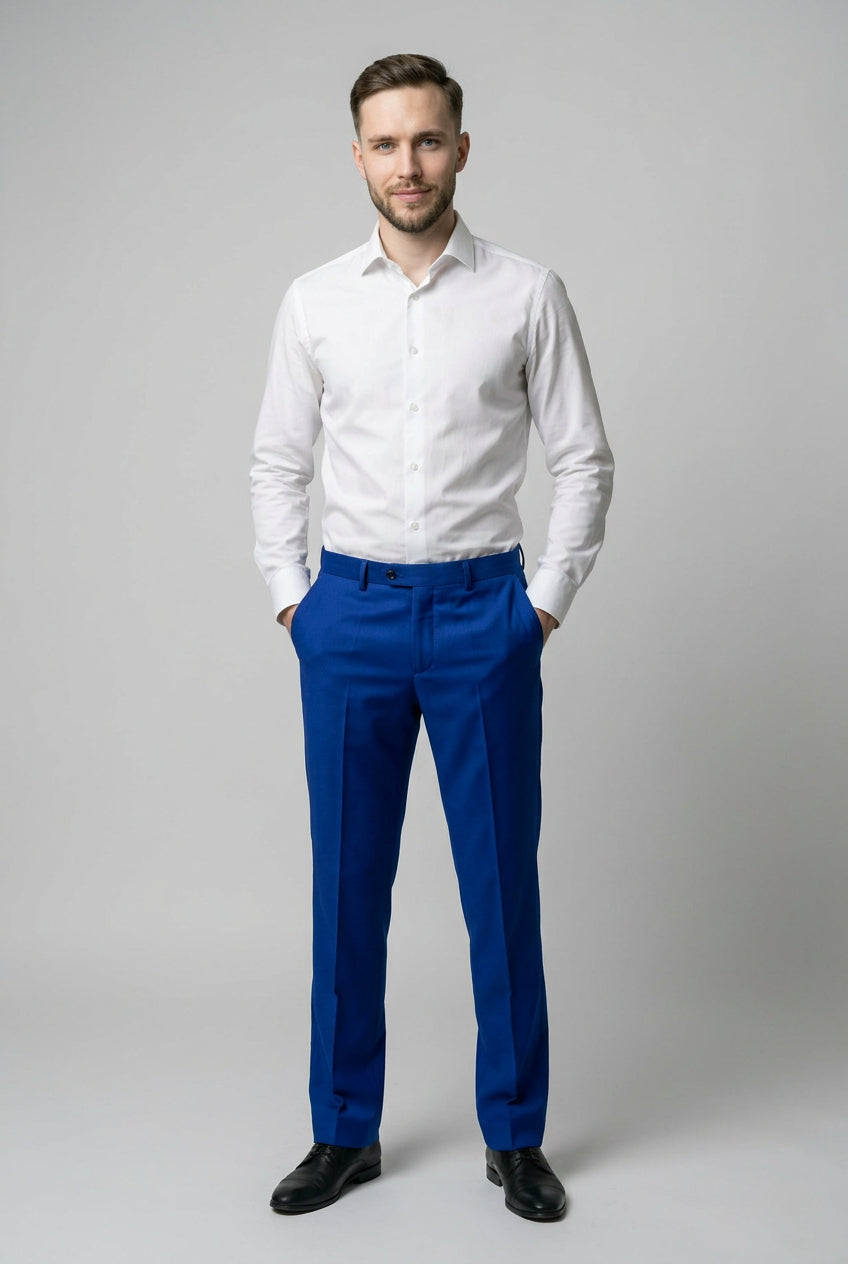 Men’s Royal Blue Formal Suit Trousers