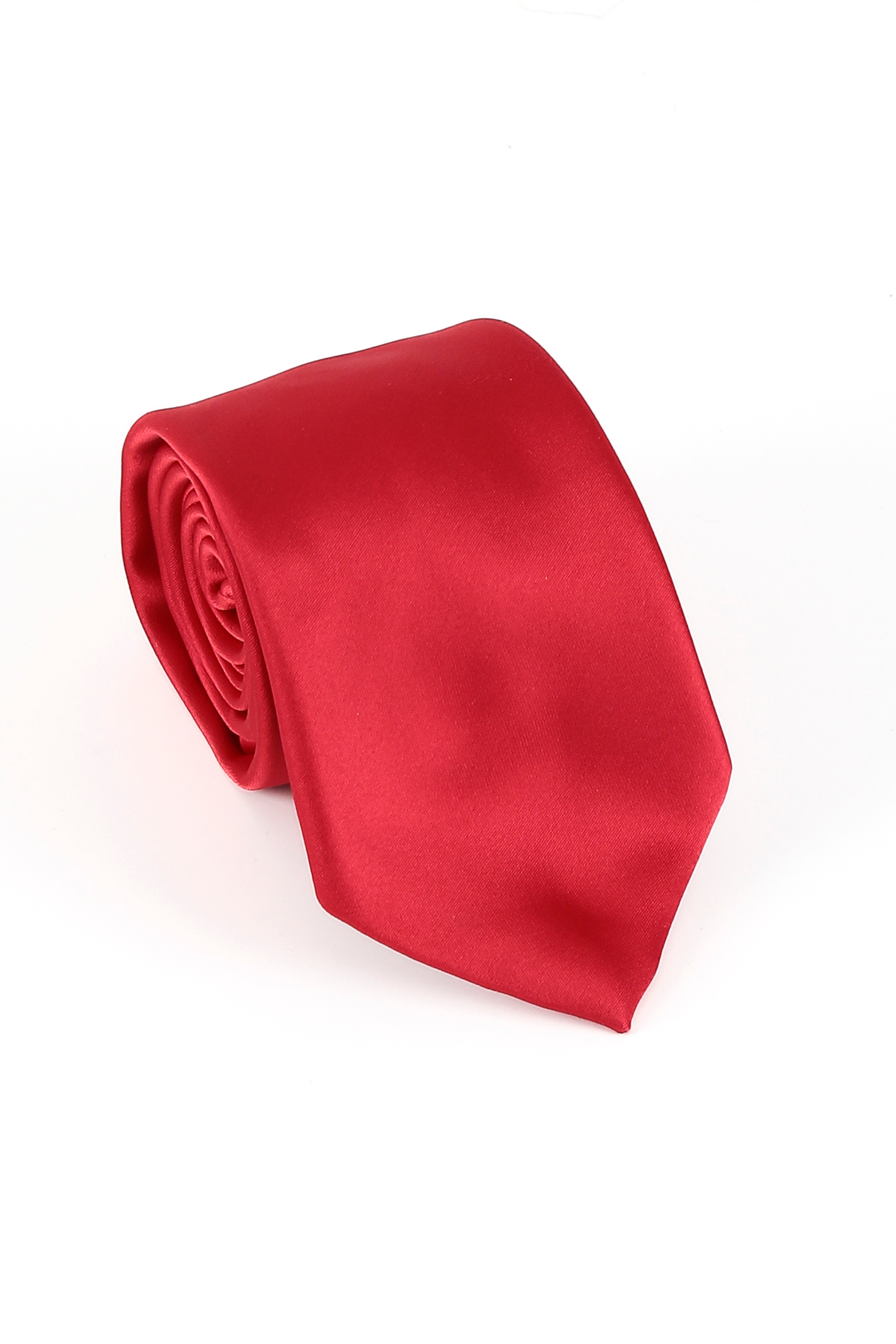 Men's Satin Tie Cufflink 4 Piece Set - Red Tie Picture