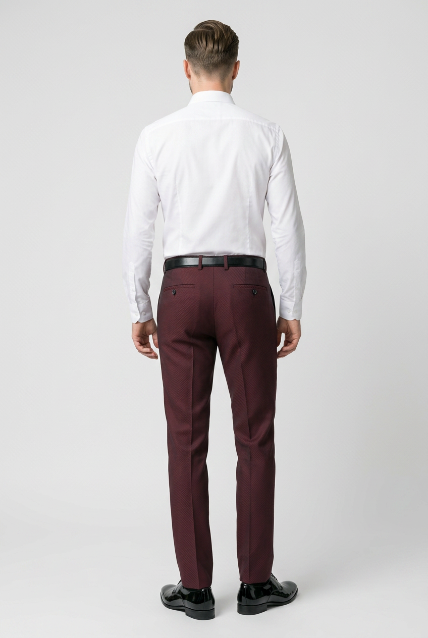 Men’s Slim Fit 2-Piece Formal Suit - Style MYERS WINE