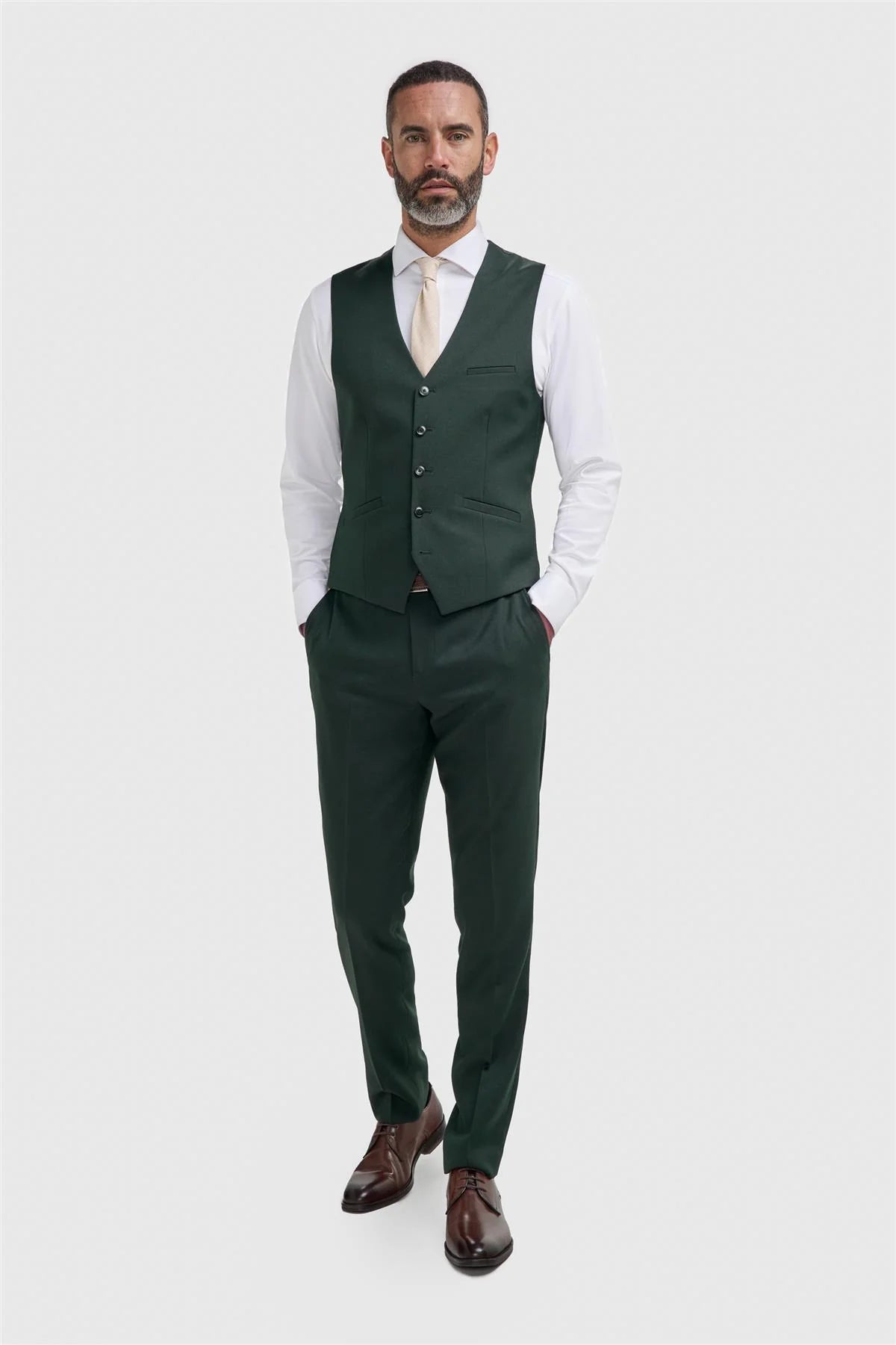 Men’s Slim Fit Formal Waistcoat - Malibu – Forest Green