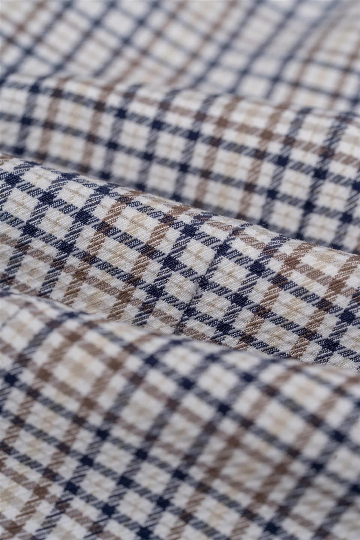 Men’s Slim Fit Mini Check Blazer - Ennis - Beige