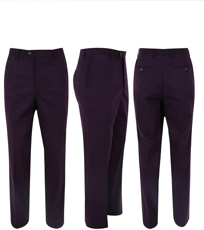 Men's Slim Fit Plum 3 Piece Suit – Blazer, Waistcoat & Trousers