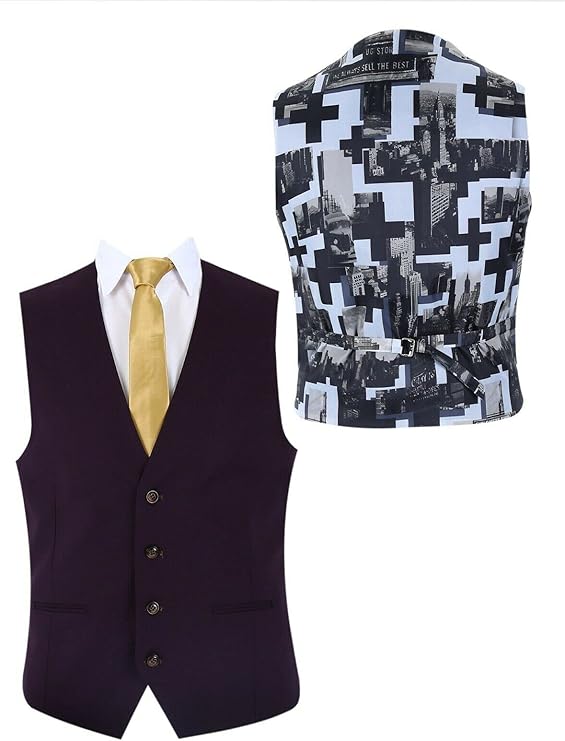 Men's Slim Fit Plum 3 Piece Suit – Blazer, Waistcoat & Trousers