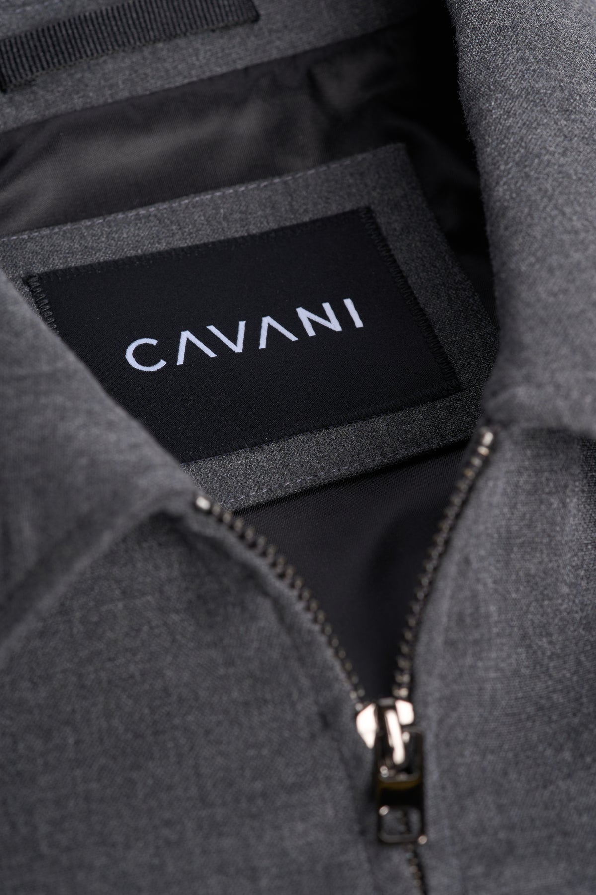 Men’s Smart Casual Stretch Zip-Up Short Jacket – Cavani Carlo Grey Detail Picture