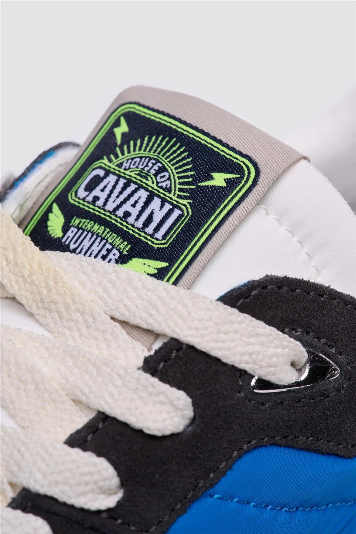 Men’s Suede-Accented Runner Trainers - International Runners - Blue Detail Picture