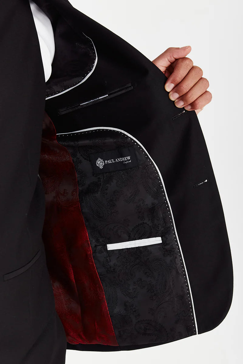 Men's Tailored Fit Black Suit - PARKER - Black