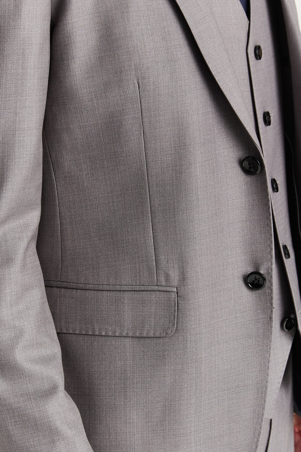 Men’s Tailored Fit Formal Suit Jacket - Edward - Grey Detail Picture
