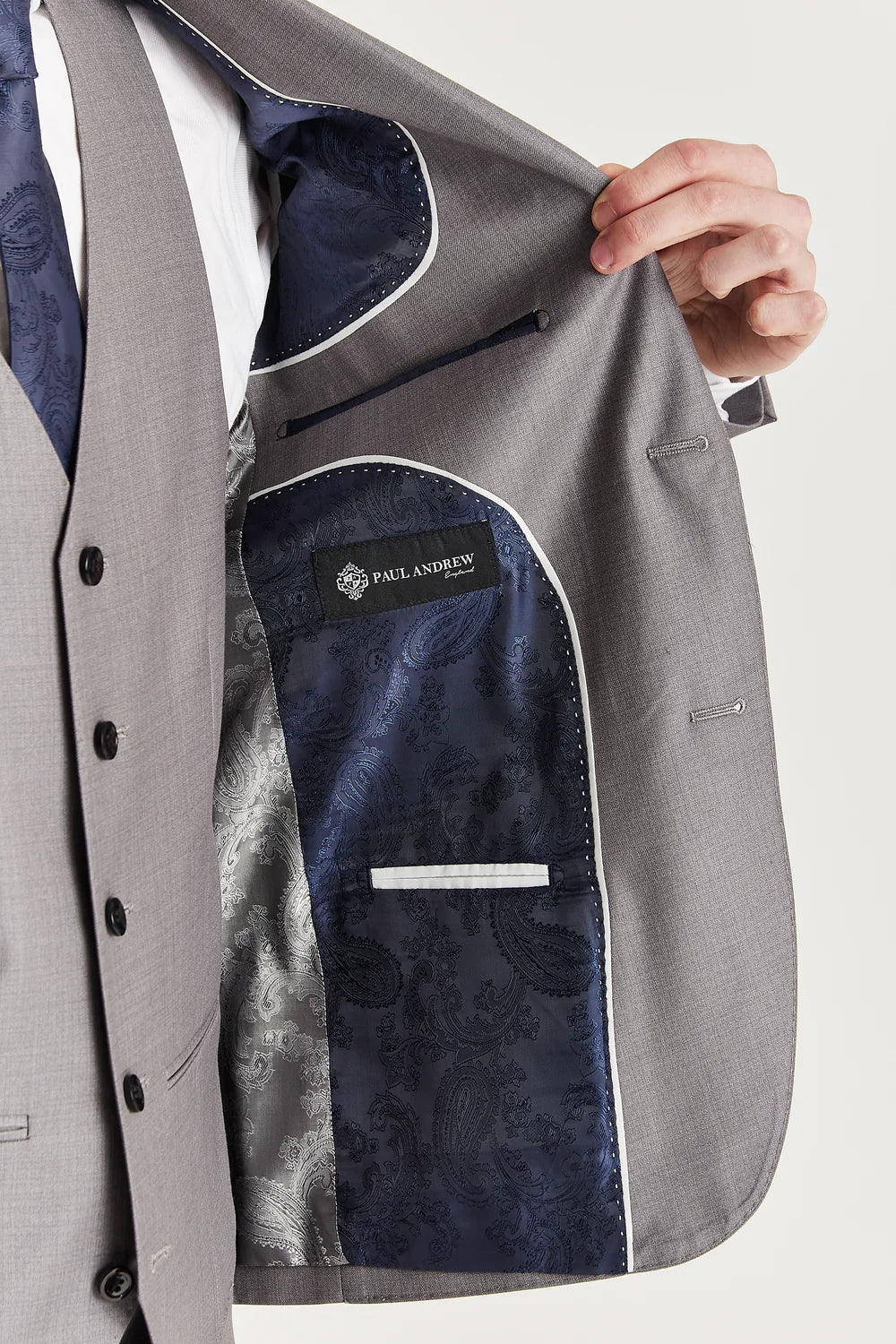 Men’s Tailored Fit Formal Suit Jacket - Edward - Grey Linning Picture