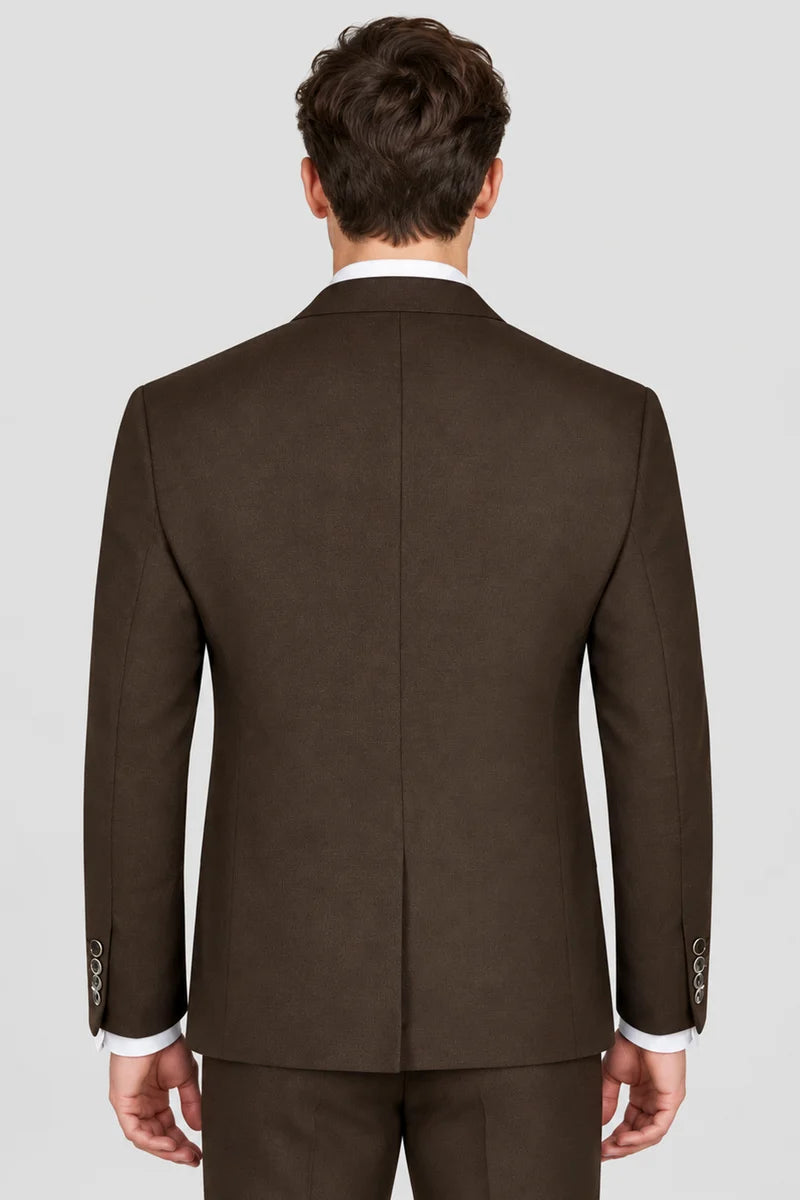 Men’s 3-Piece Tailored Fit Formal Suit - Paul Andrew Belmont Brown