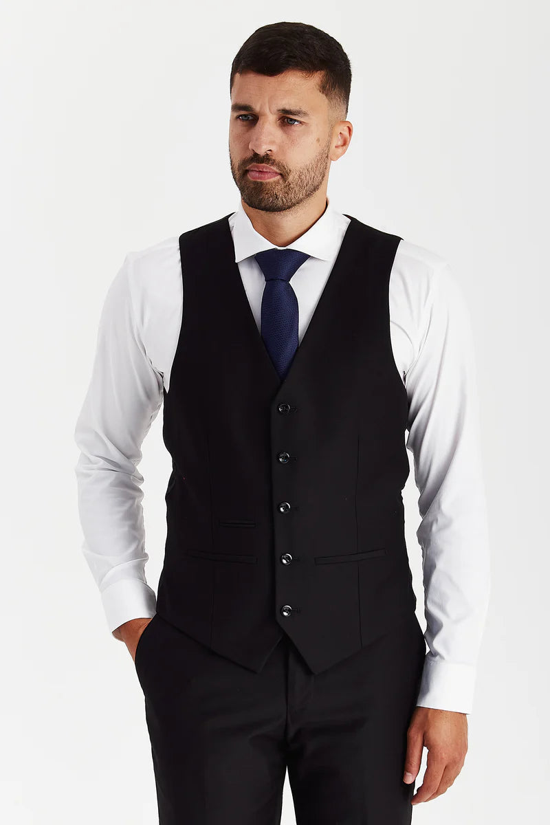 Men’s Tailored Fit Formal Waistcoat - Black