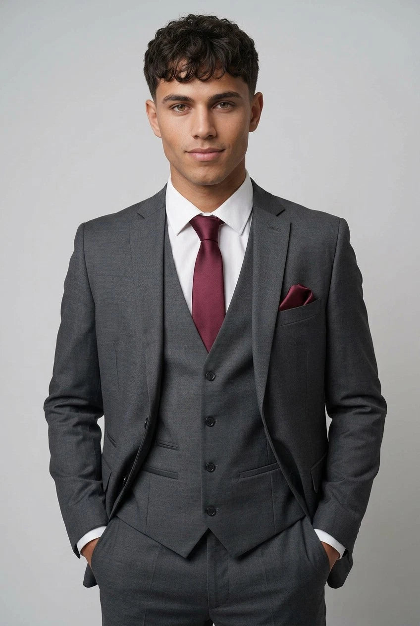 Men's Tailored Fit Grey Suit - PARKER - Grey