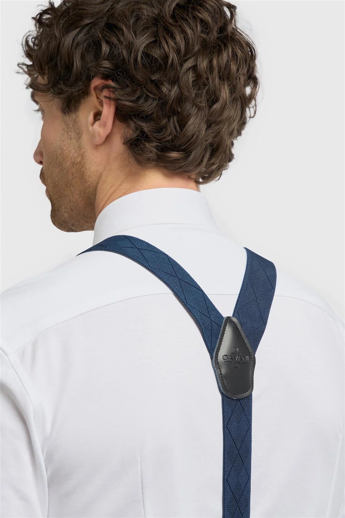 Men’s Textured Braces with Adjustable Straps  Back Picture