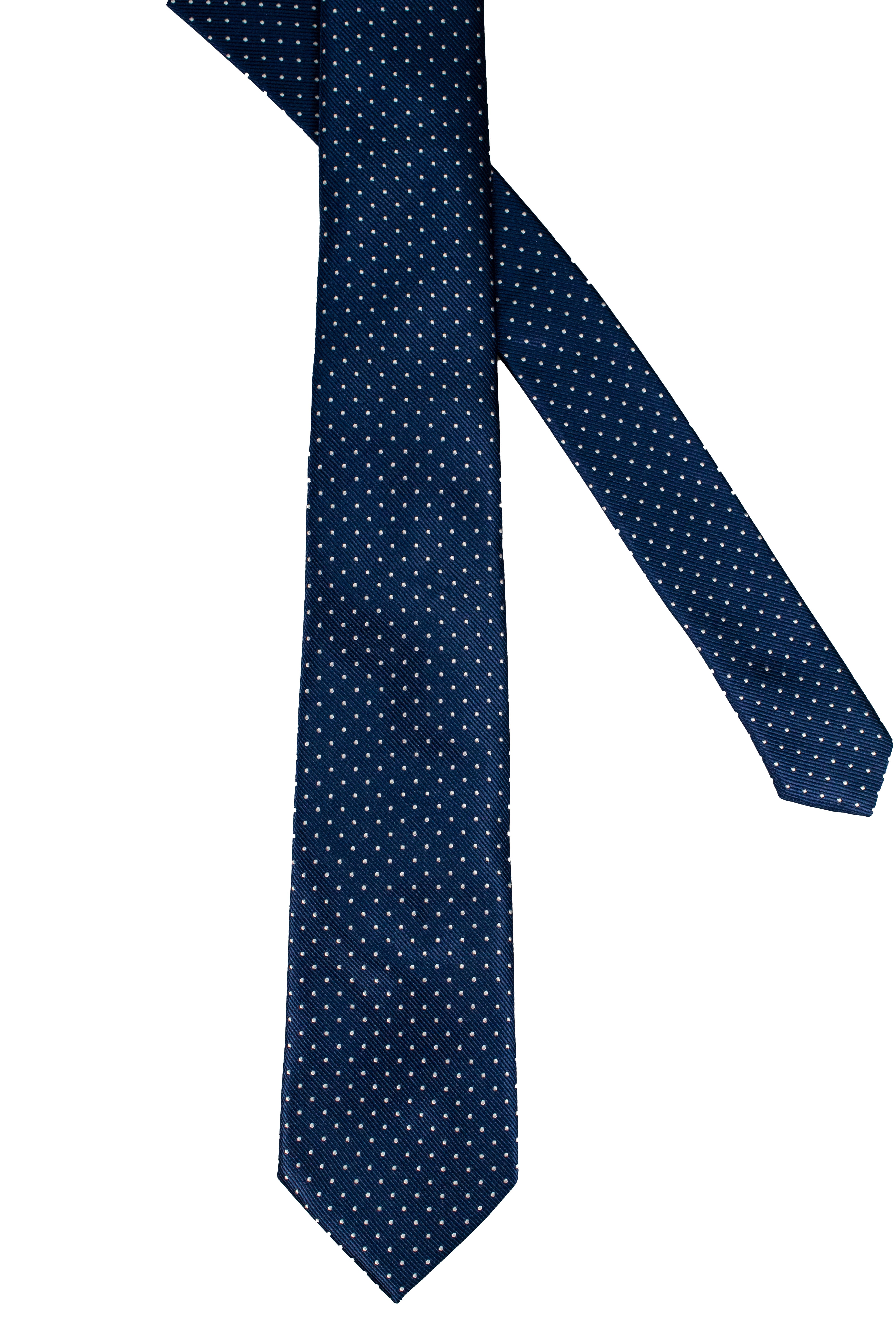 Men's Tie, Hanky & Cufflinks Polka Dot Set - Navy