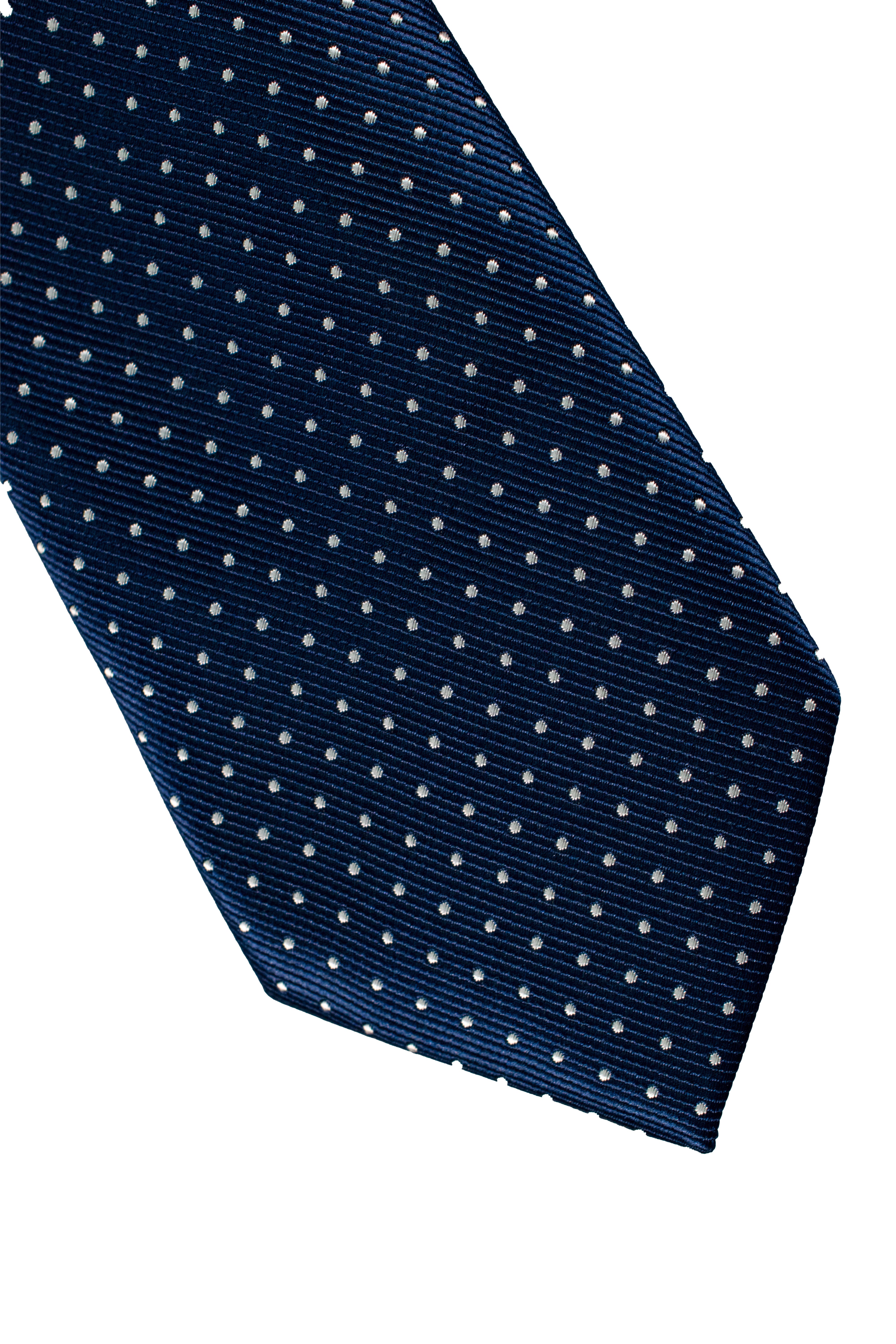 Men's Tie, Hanky & Cufflinks Polka Dot Set - Navy