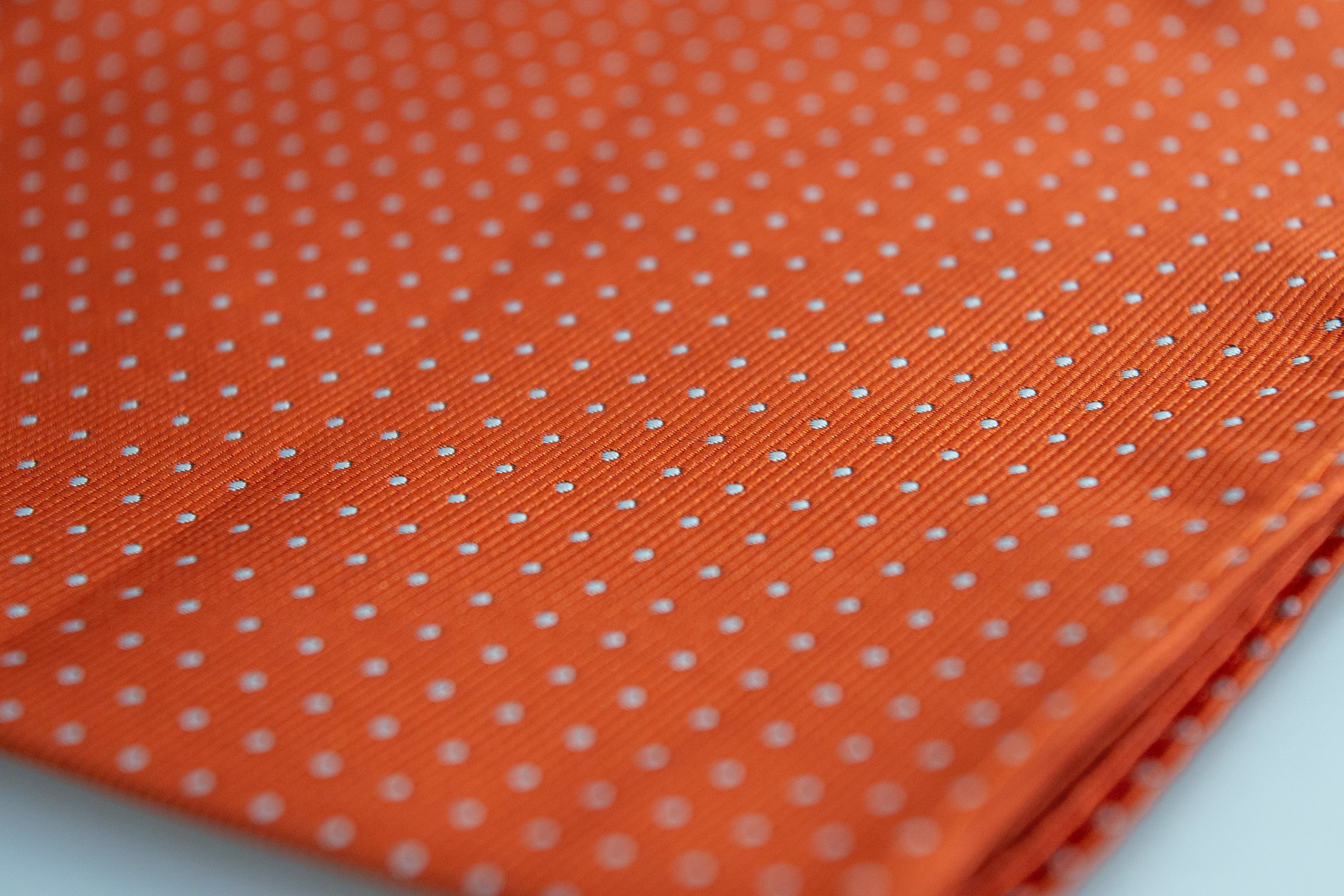 Men's Tie, Hanky & Cufflinks Polka Dot Set - Orange