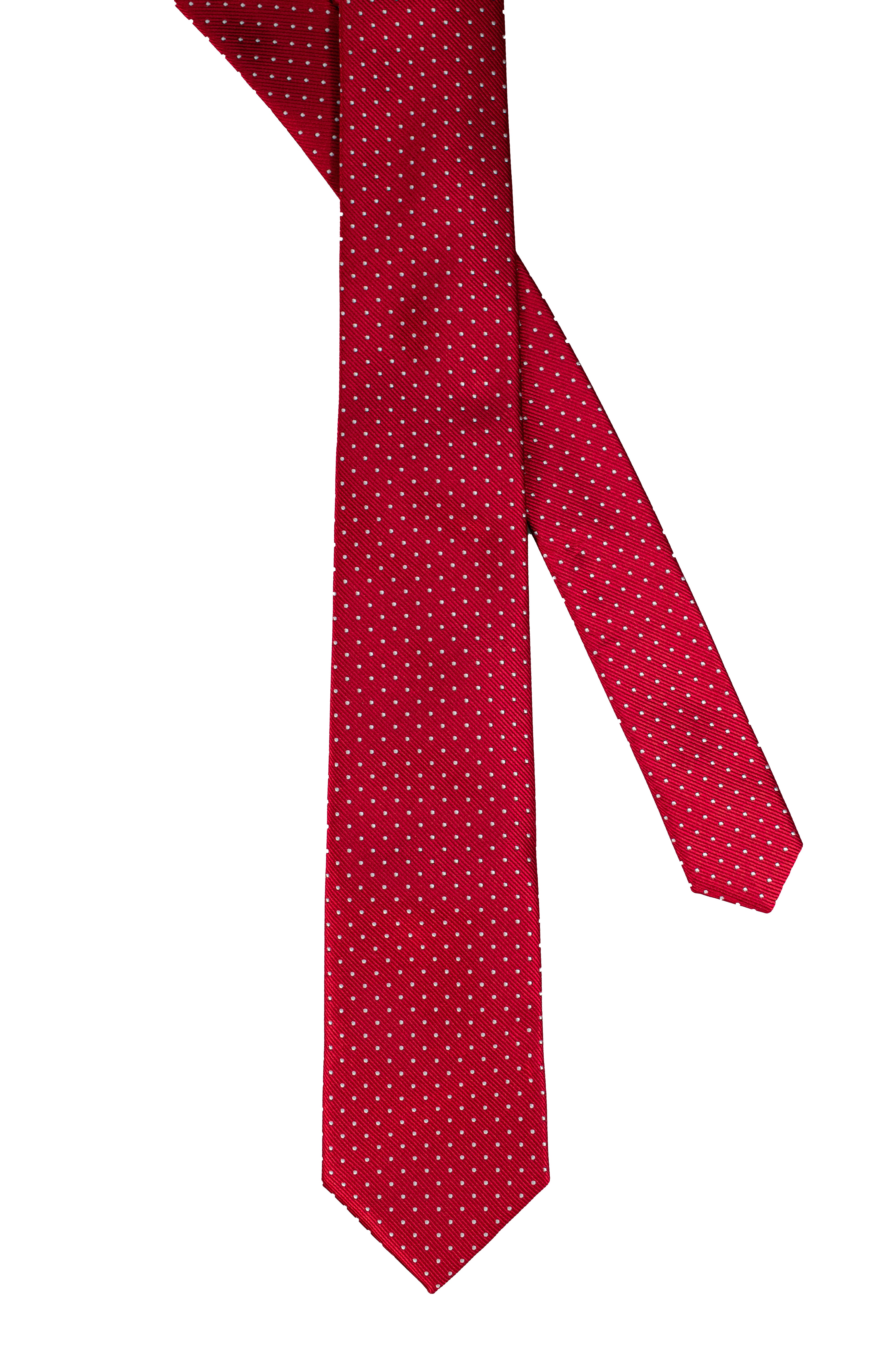 Men's Tie, Hanky & Cufflinks Polka Dot Set - Red