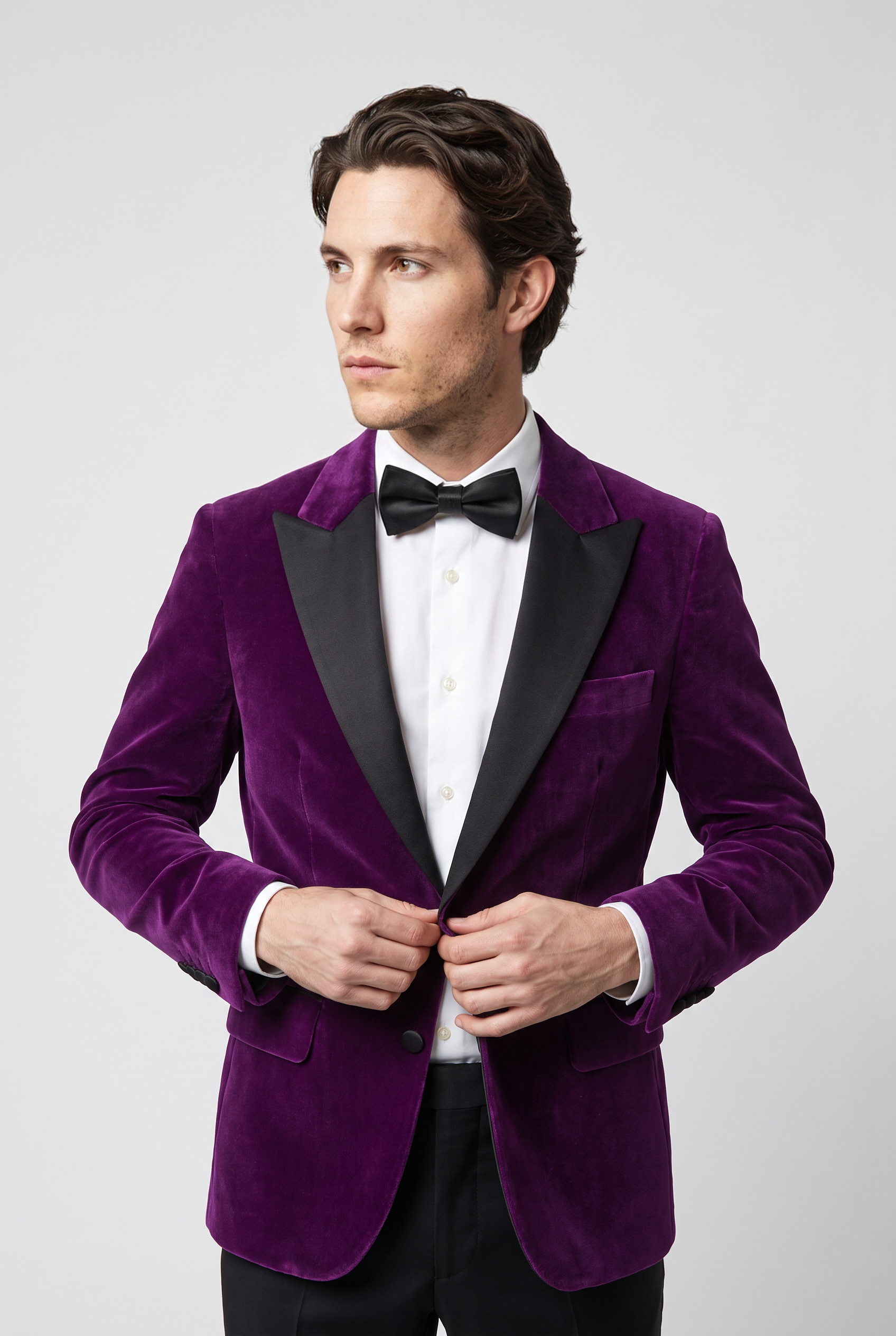 Men’s Velvet Blazer Satin Lapel Dinner Jacket - Mayfair - Purple