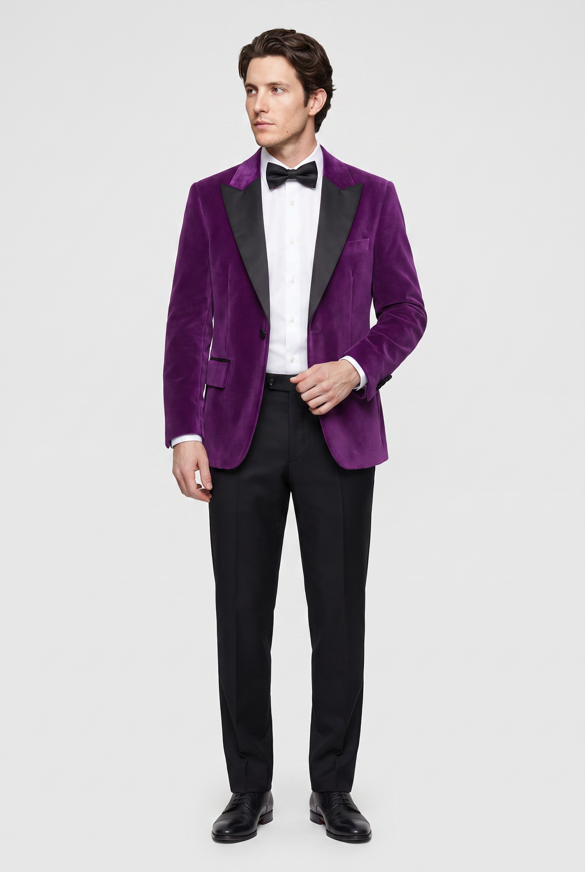Men’s Velvet Blazer Satin Lapel Dinner Jacket - Mayfair - Purple