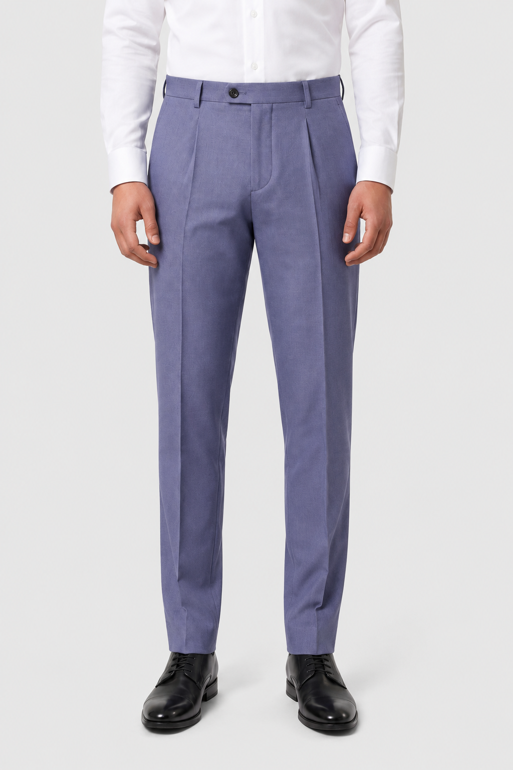 Men’s Wool Blend Formal Trousers - Style DEAN LT BLUE Model Picture
