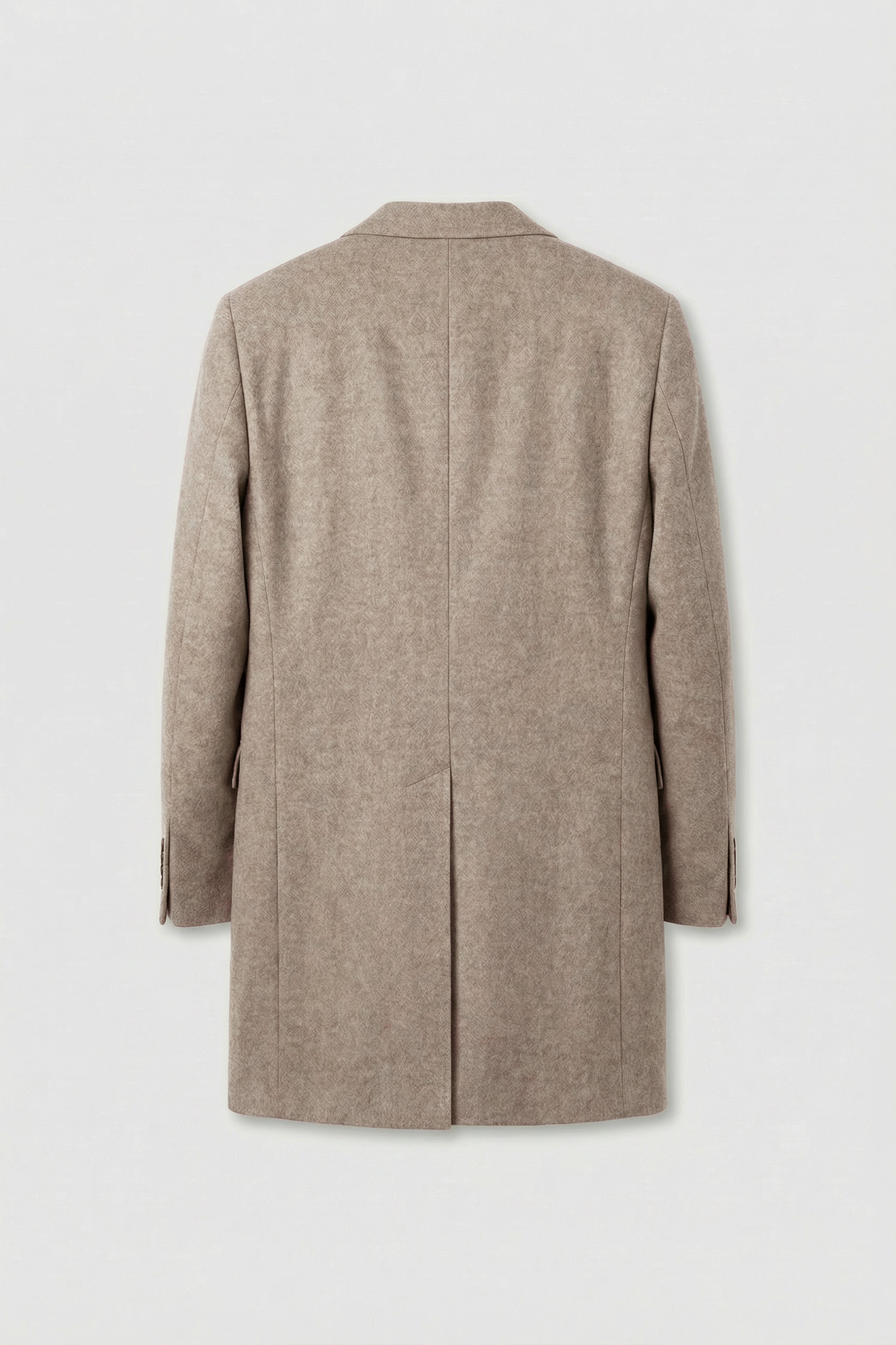 Men’s Wool Blend Mid-Length Overcoat -  Beige