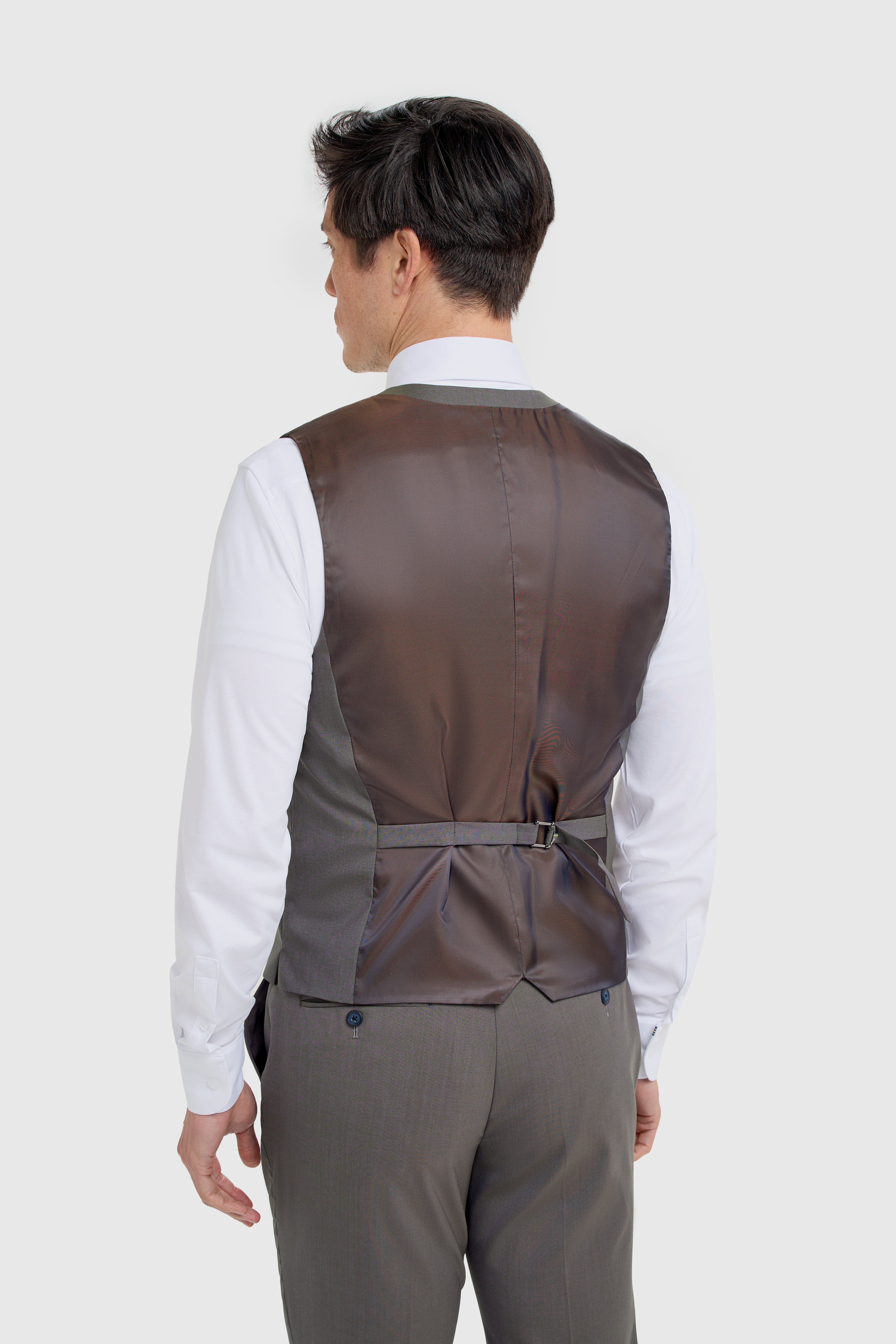 Men's Wool Blend Slim Fit Waistcoat - BOND - Hazel
