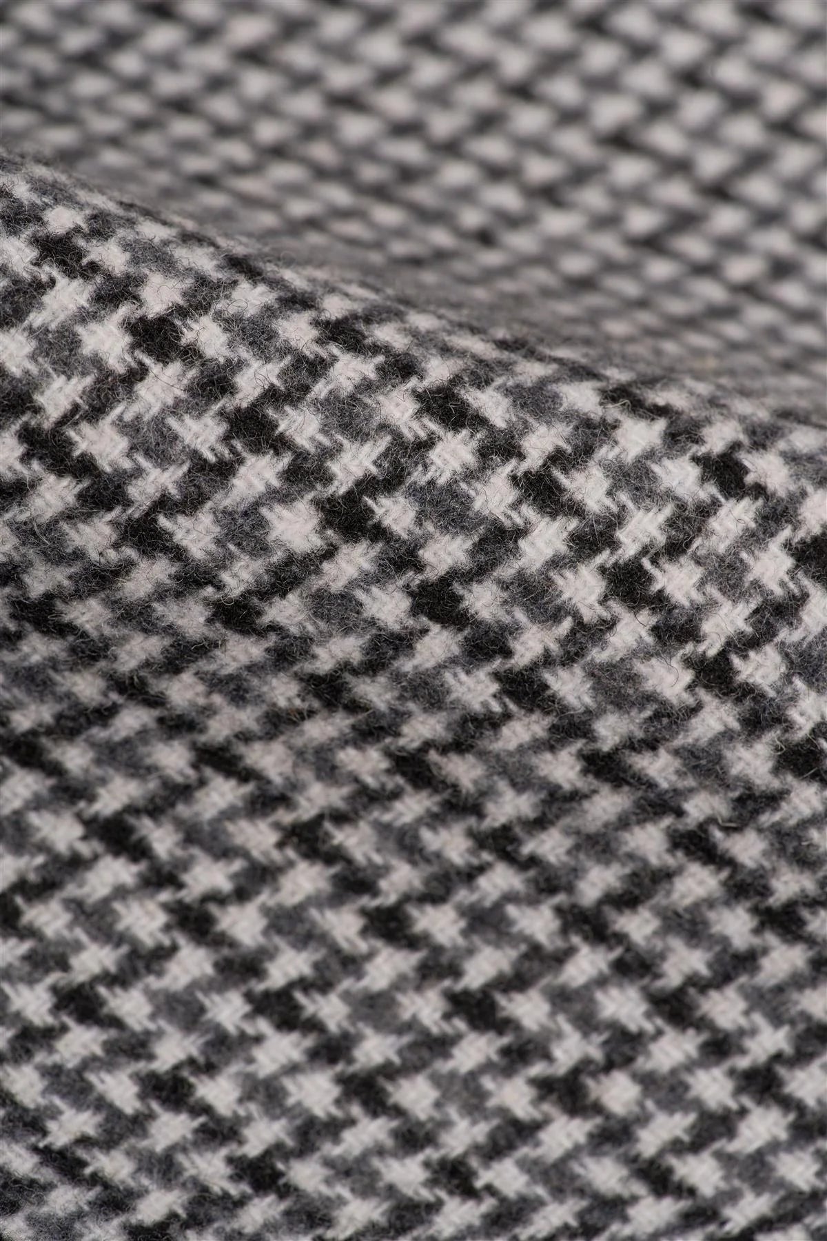 Men’s Wool Houndstooth Check Overcoat - Kerry - Grey