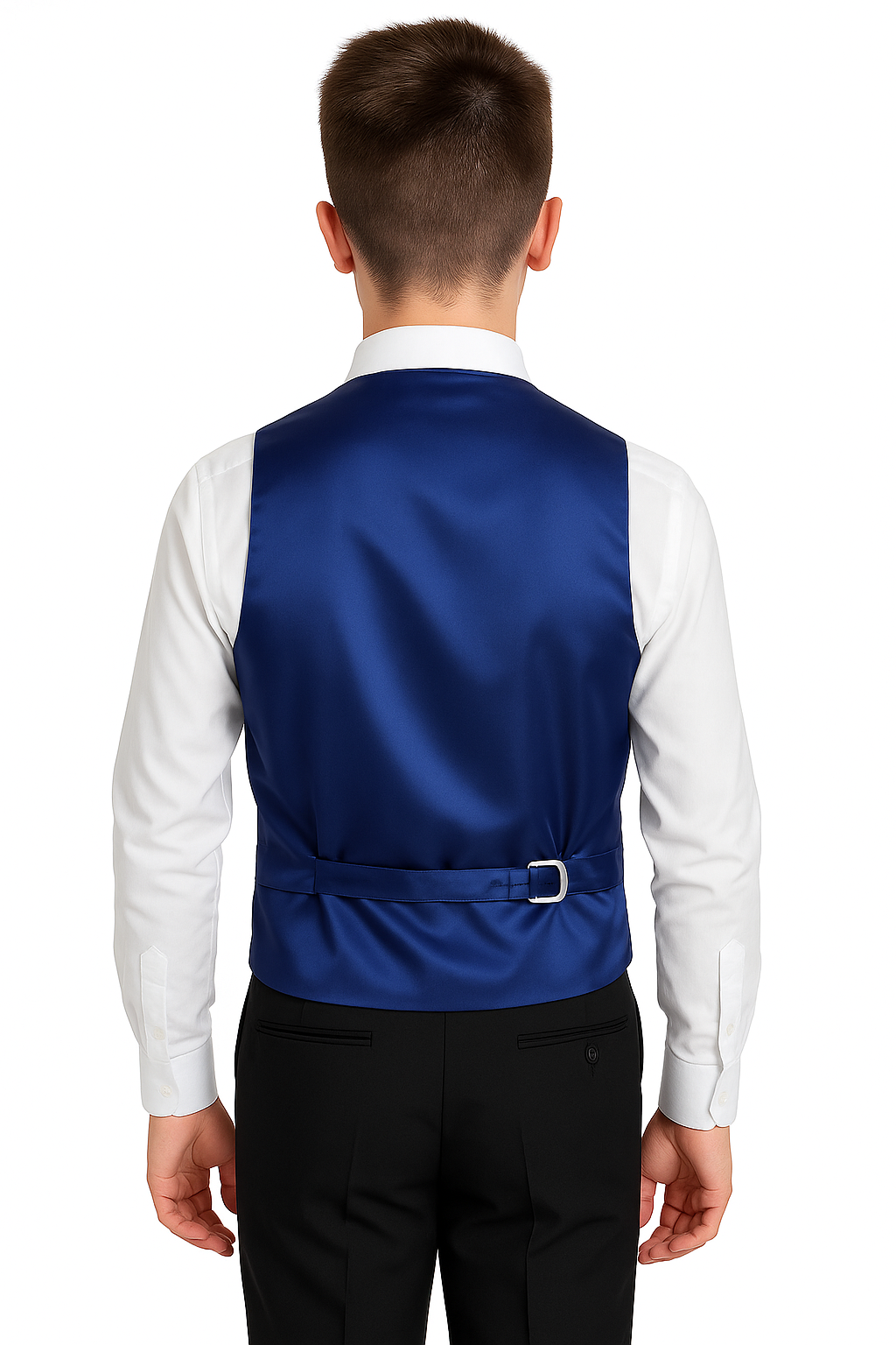 Men's Boys Slim Fit Swirl Royal blue Waistcoat - Blue