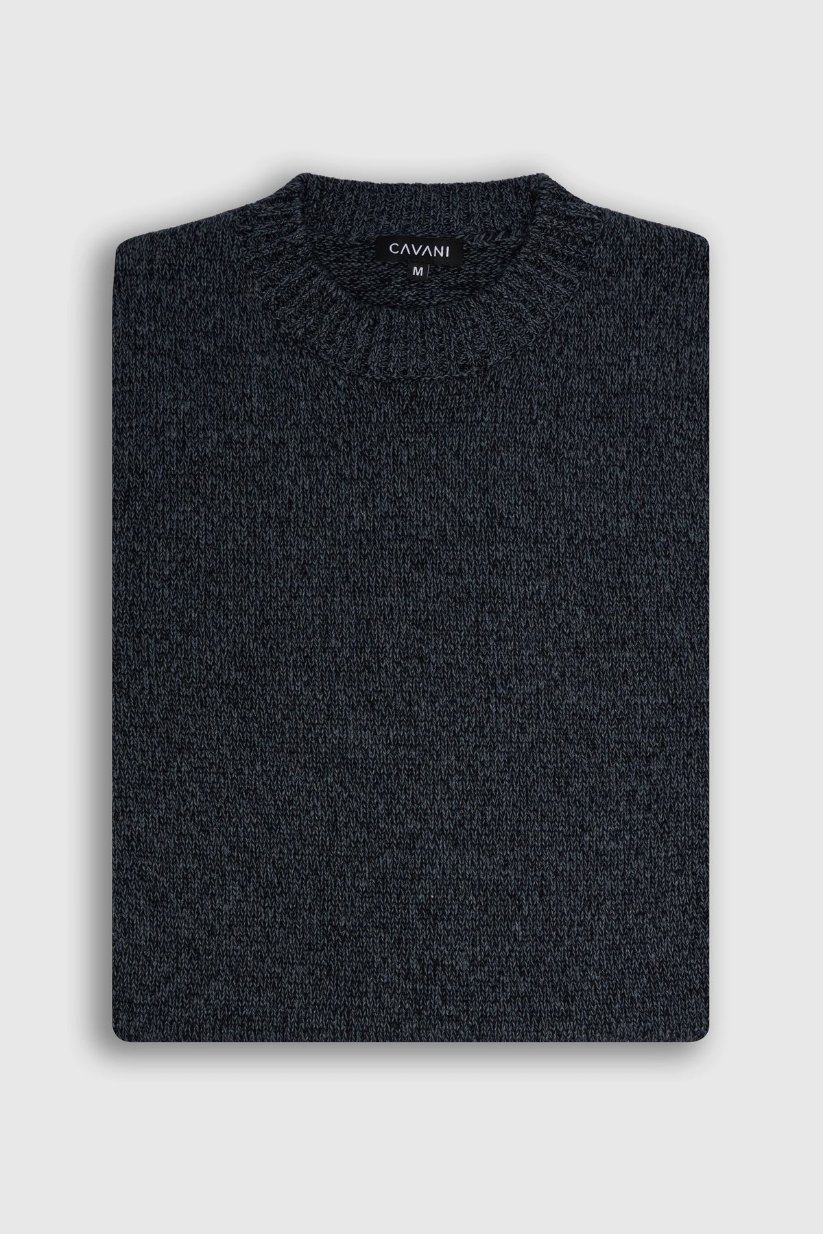 Men's Cotton Knitted Crew Neck Jumper – Cavani Sakki Blue