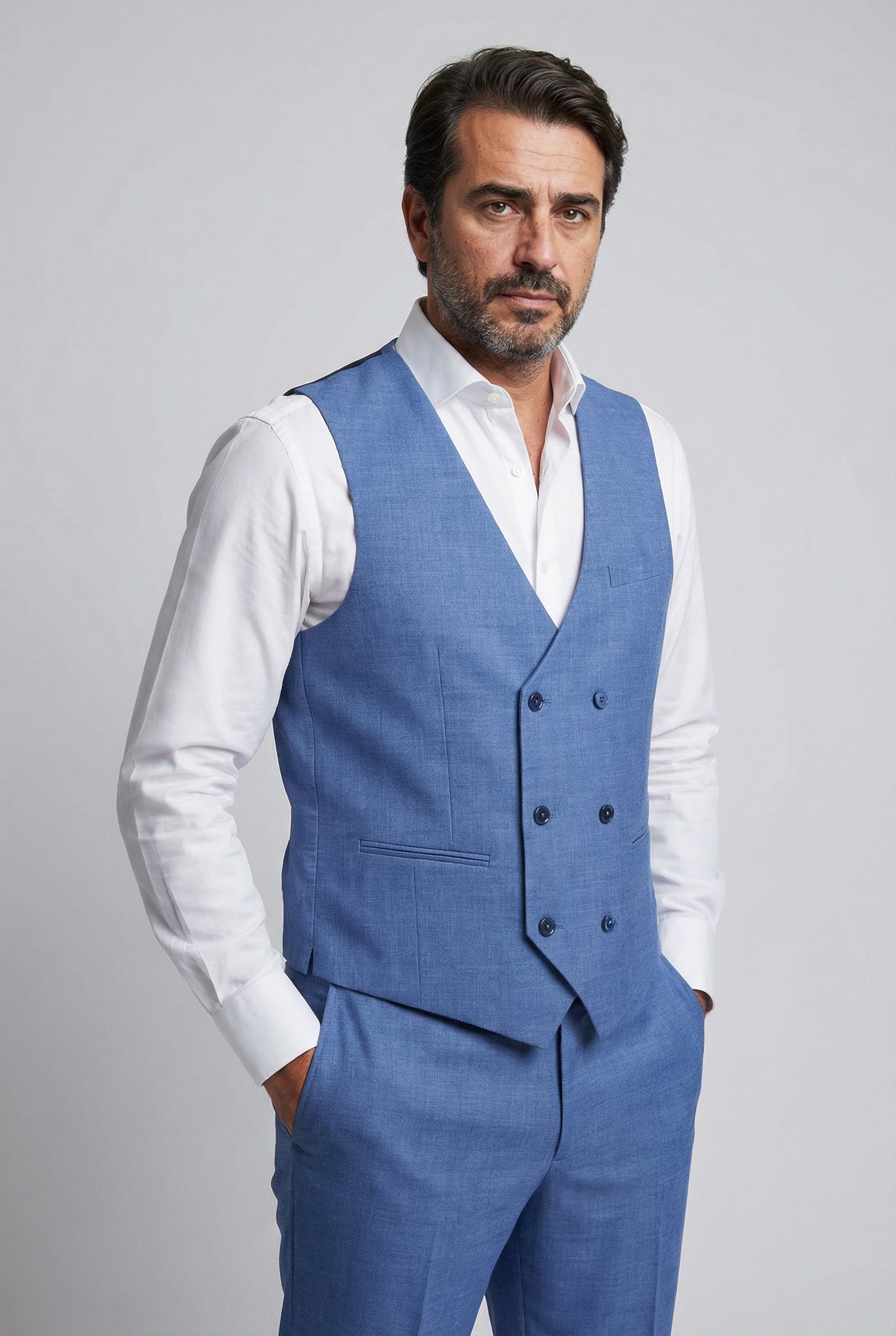 Men's Light Tailored Fit Suit - JAYDEN - Blue