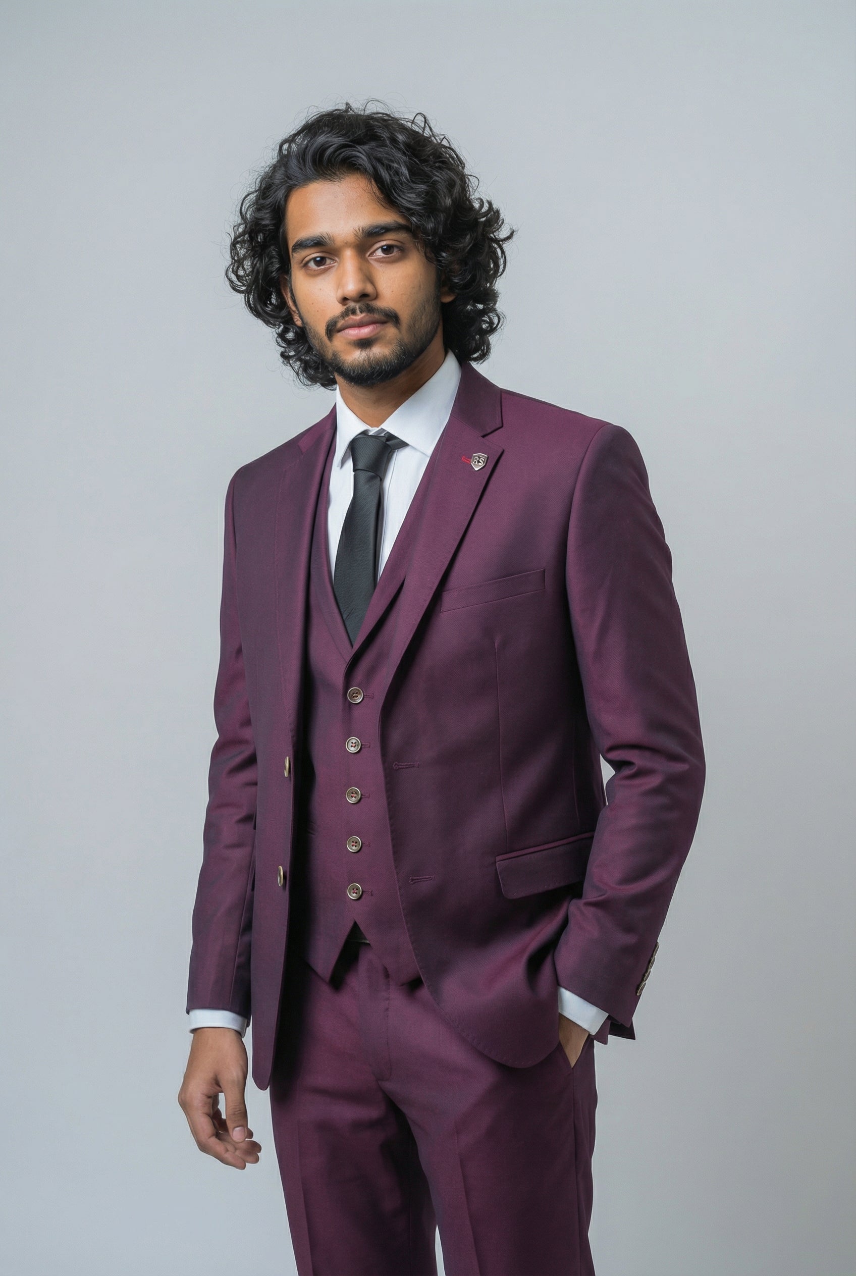 Men's Lincoln Slim Fit Burgundy Suit