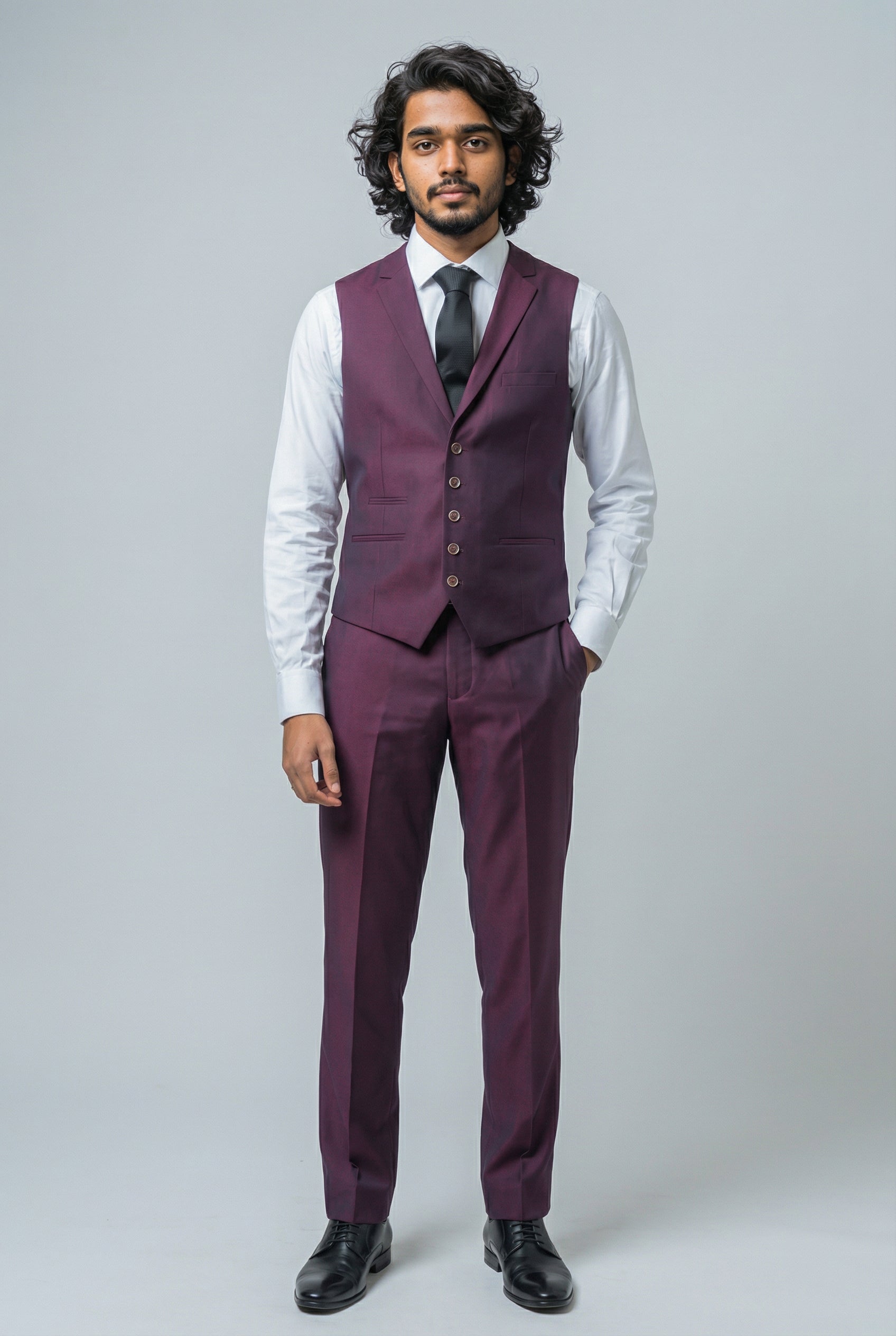 Men's Lincoln Slim Fit Burgundy Suit