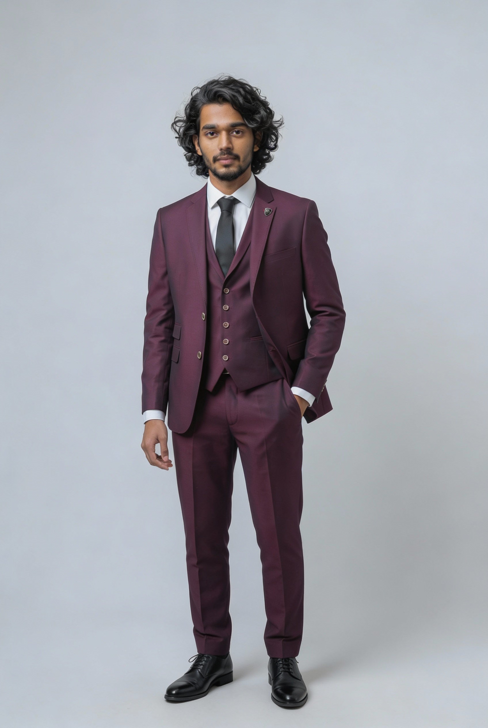 Men's Lincoln Slim Fit Burgundy Suit