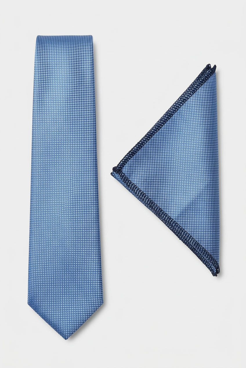 Men’s Oxford Weave Slim Tie Formal Neckwear- Sky Blue