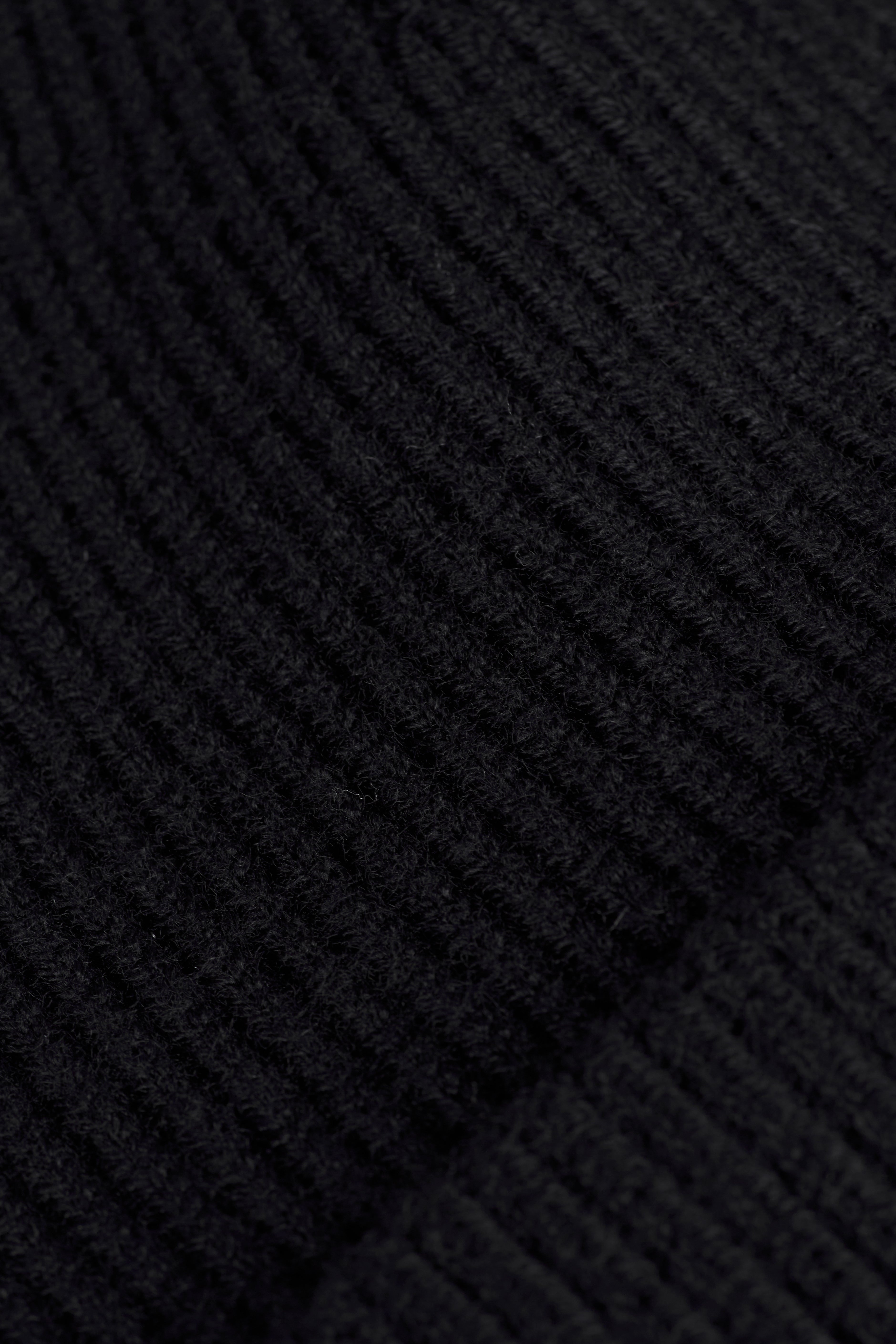 Men’s Rib Knit Cuffed Beanie Hat - Black