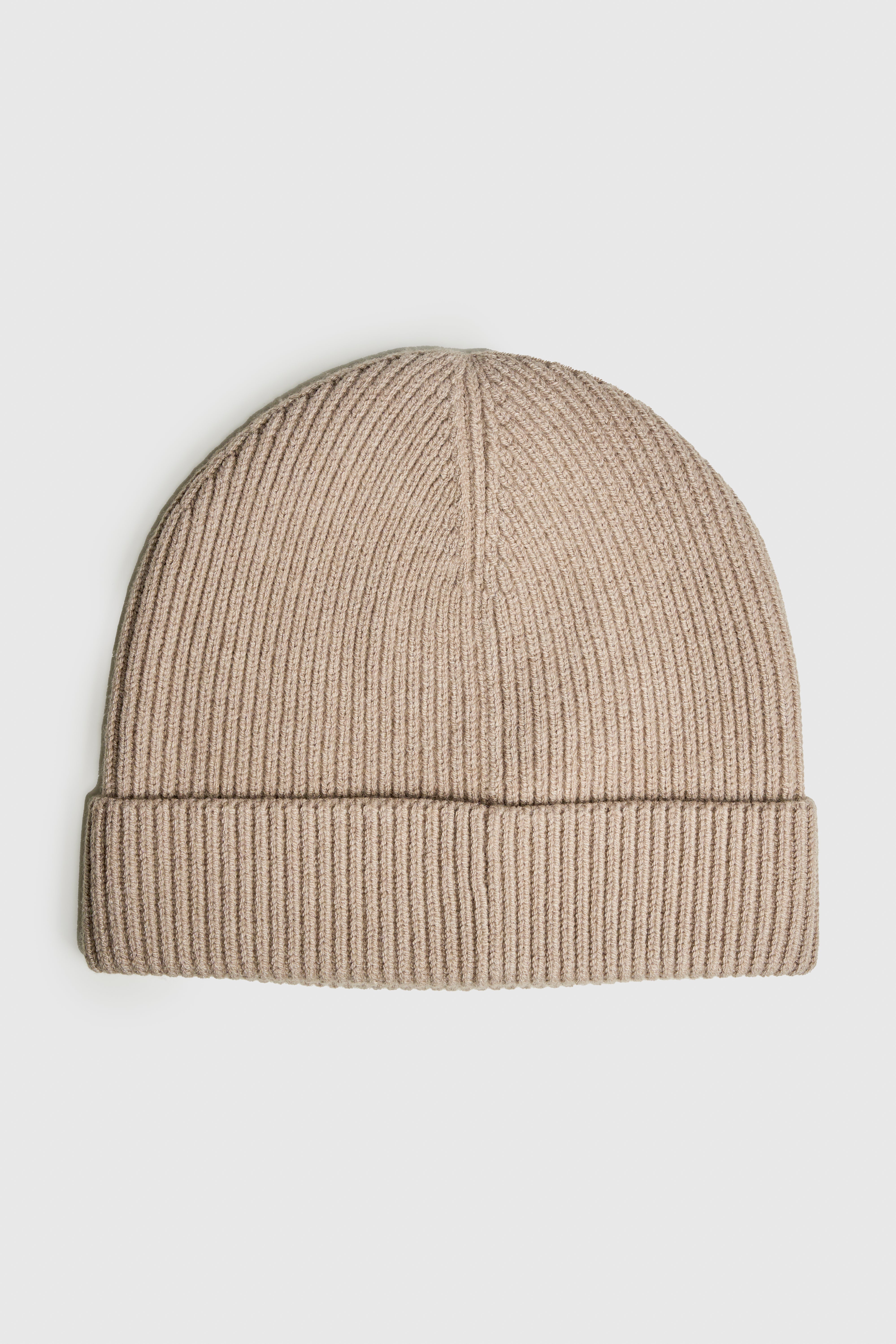 Men’s Rib Knit Cuffed Beanie Hat - Fawn