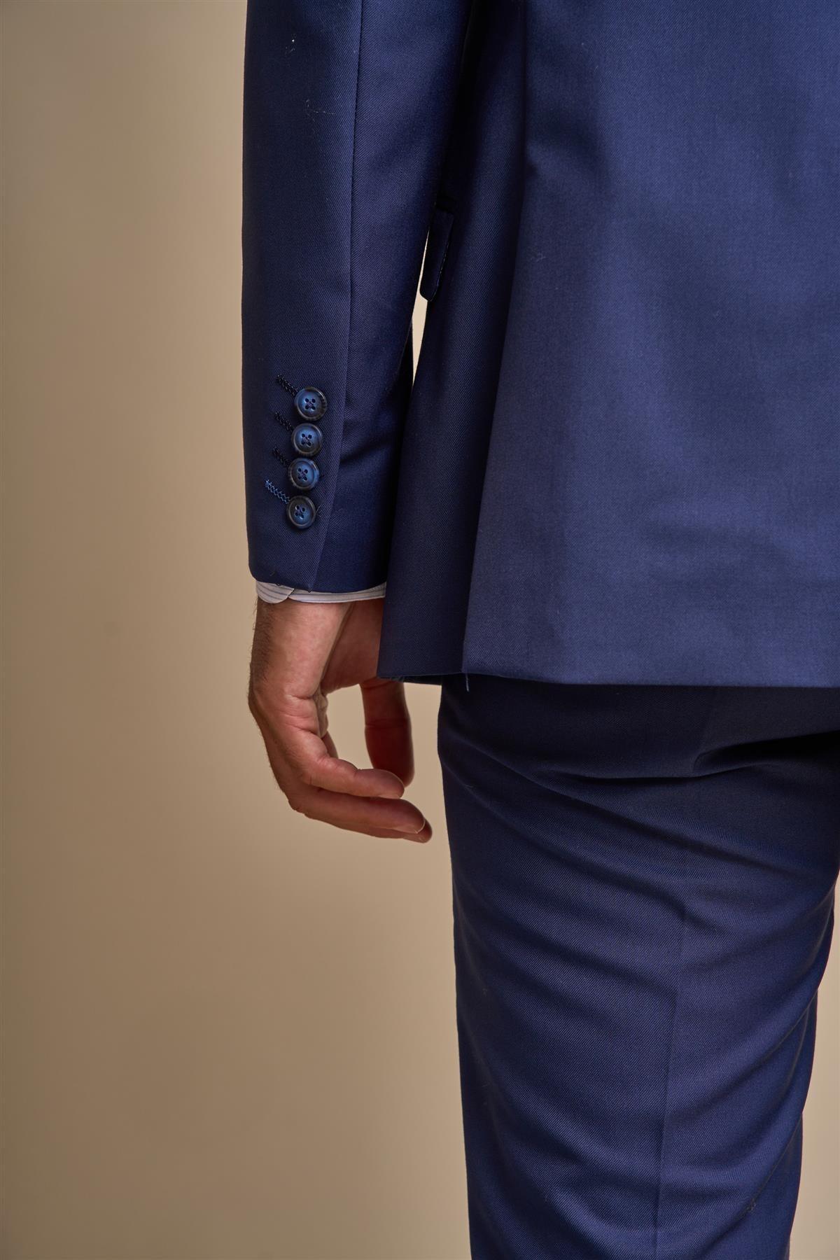 Men's Slim Fit Formal Suit - JEFFERSON Navy - Navy Blue Detail Picture