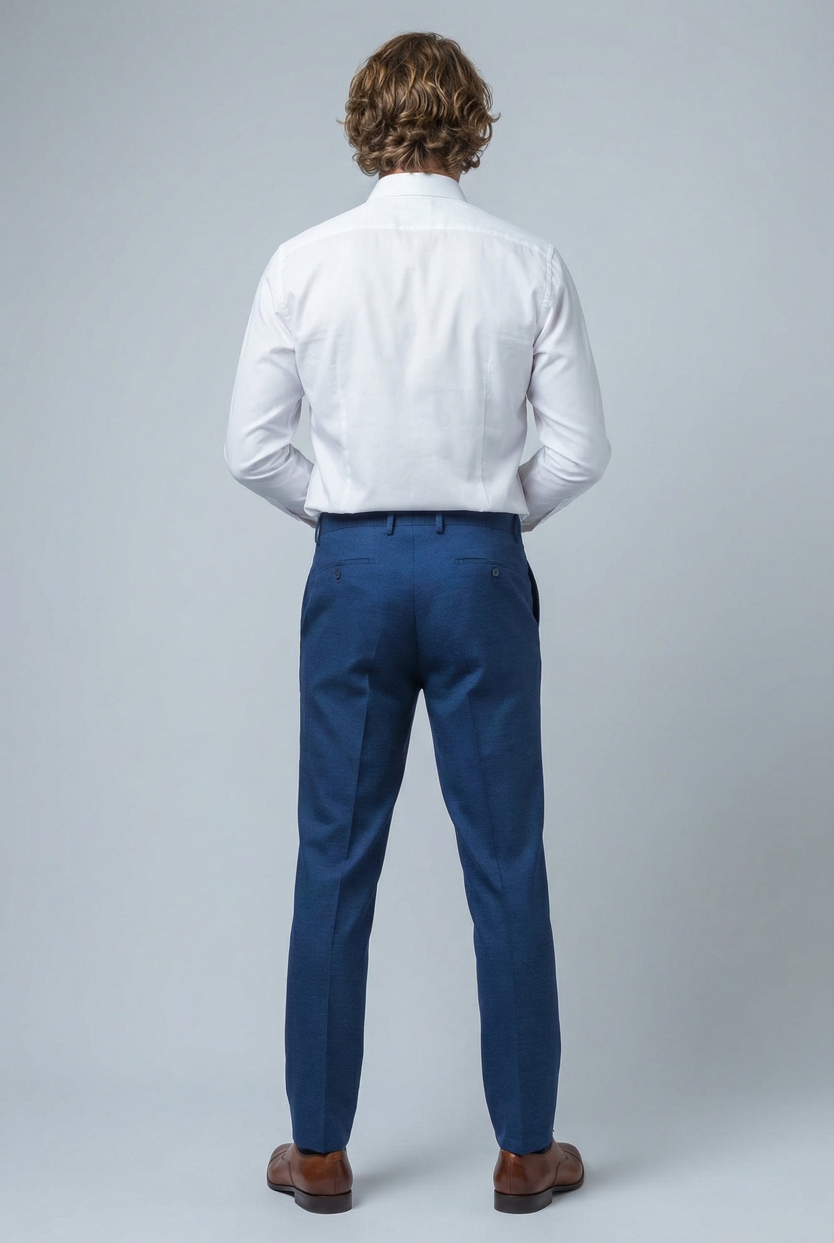 Men's Slim Fit Indigo Suit - MATEO - Indigo Blue