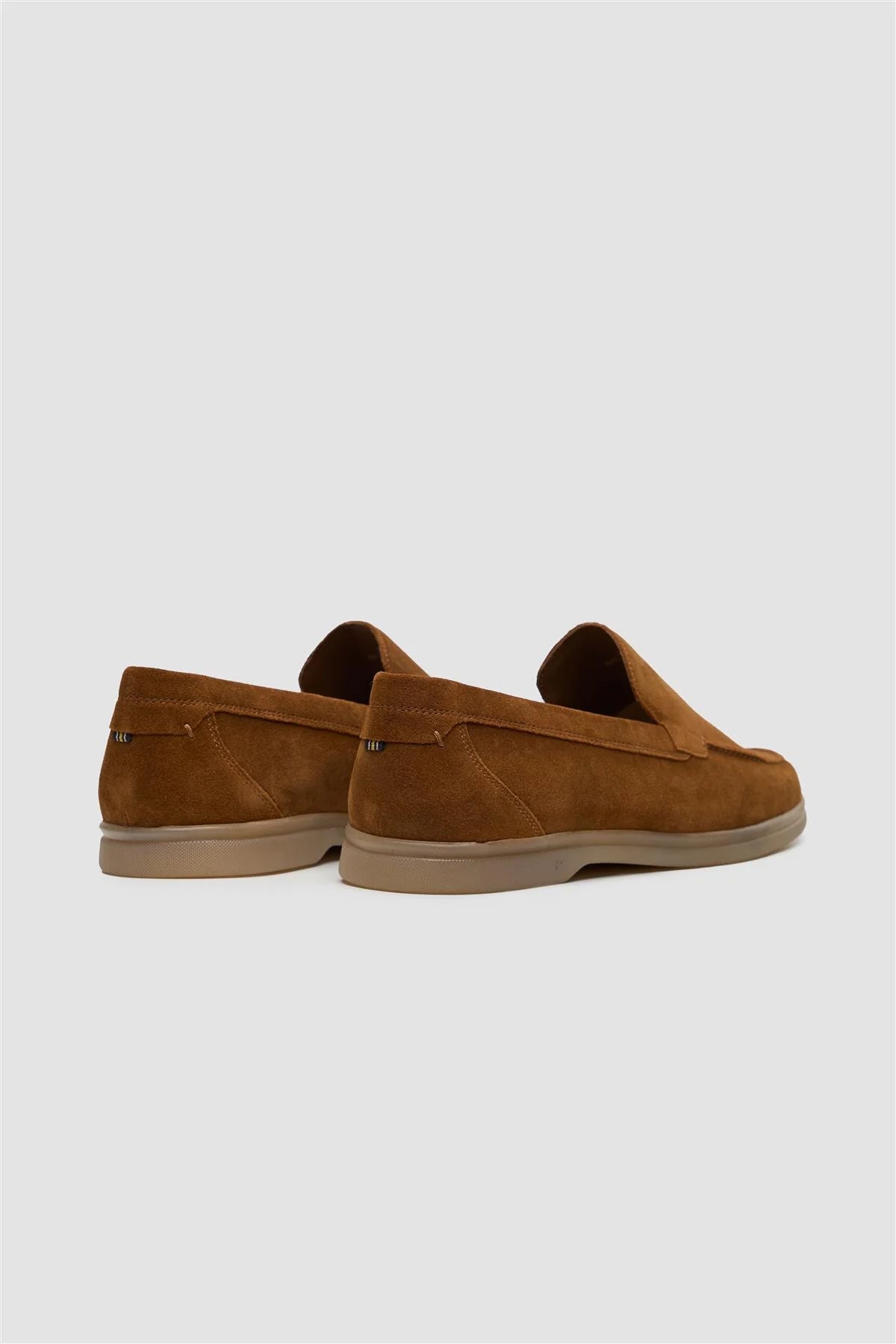 Men’s Suede Leather Moccasin Slip On Loafer Shoes - Breezy - Tan Brown Back Picture
