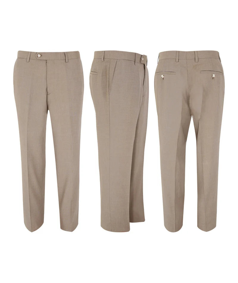 Men's Tailored Fit 2 Piece Suit Classic Special Occasion - JAMES - Taupe Beige