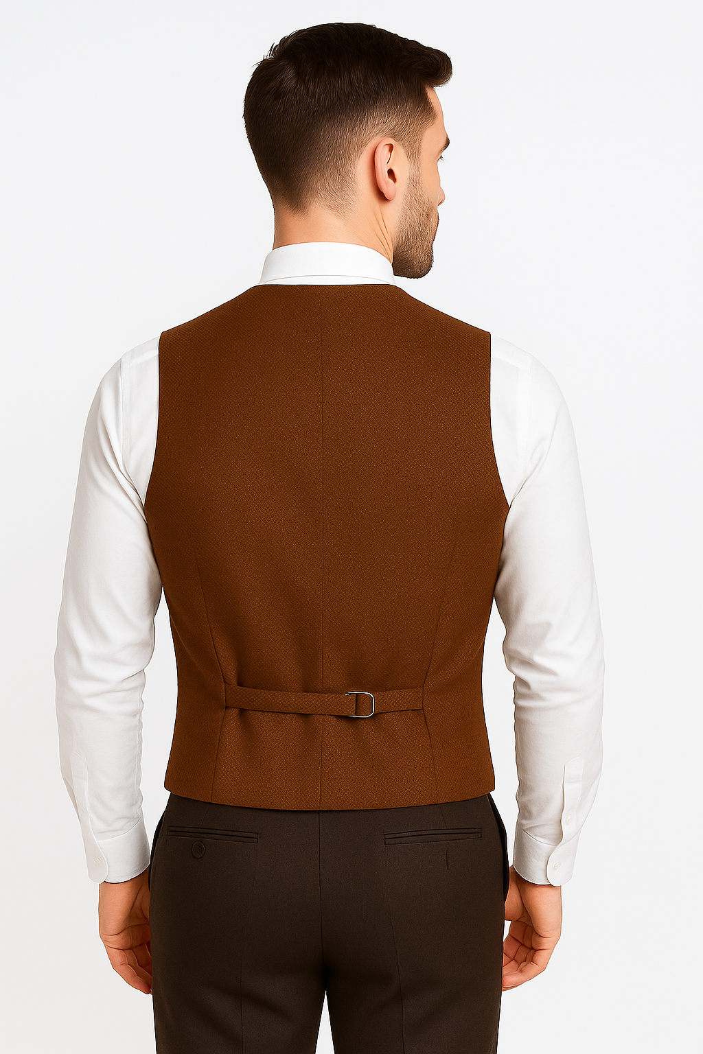 Men's Tweed Waistcoat Set - Cinnamon Brown