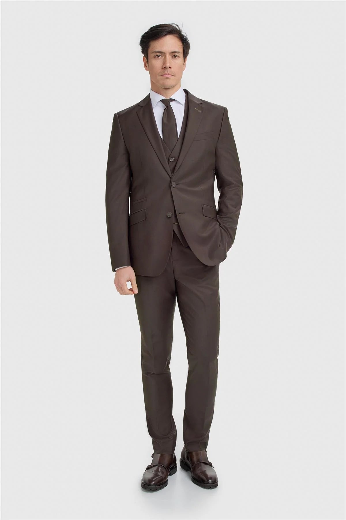 Men’s Wool 3-Piece Slim Fit Formal Suit - Bond –  Auburn