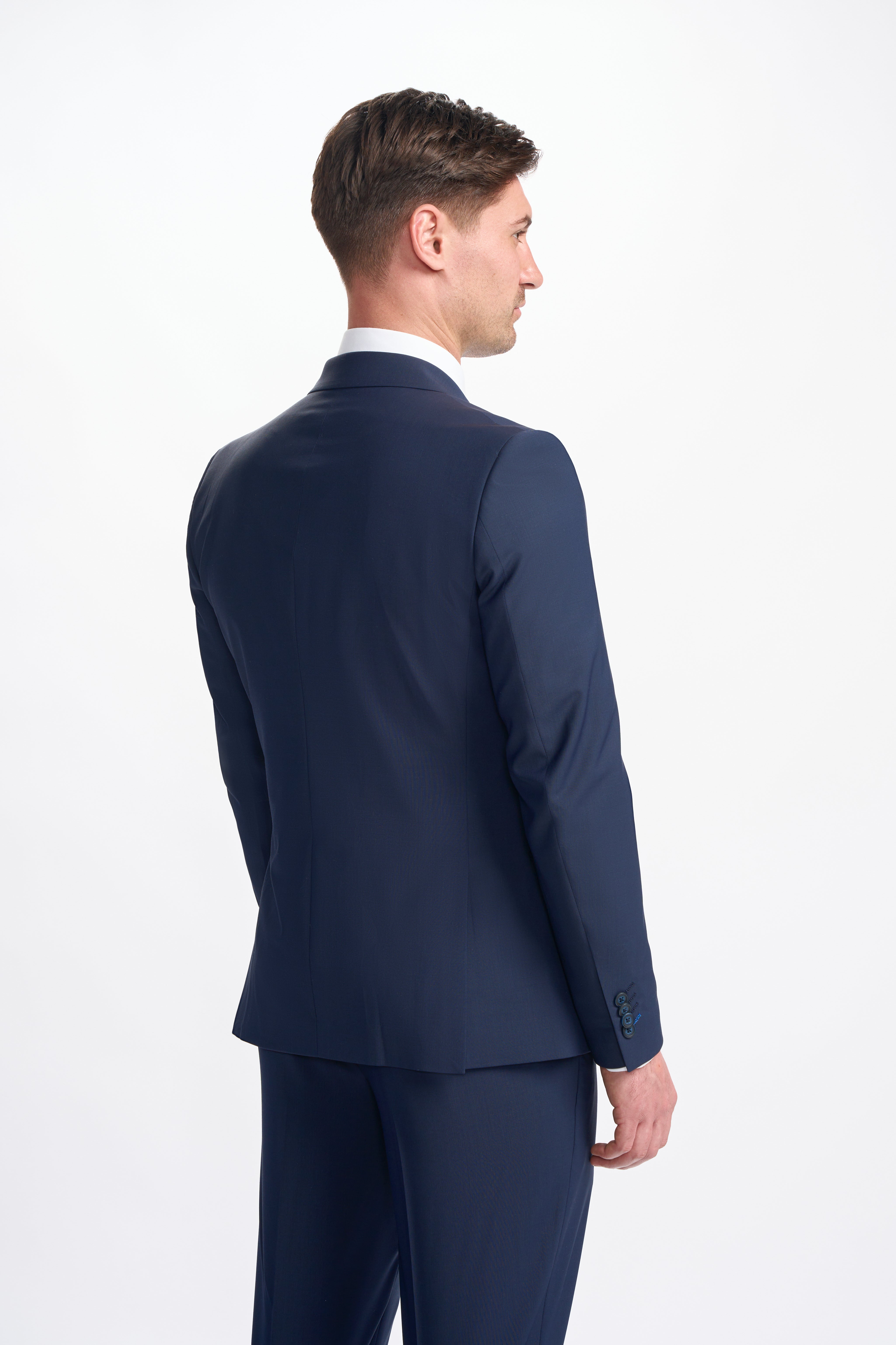 Men’s Wool Blend Double-breasted Suit Jacket – BOND D/B - Navy Blue