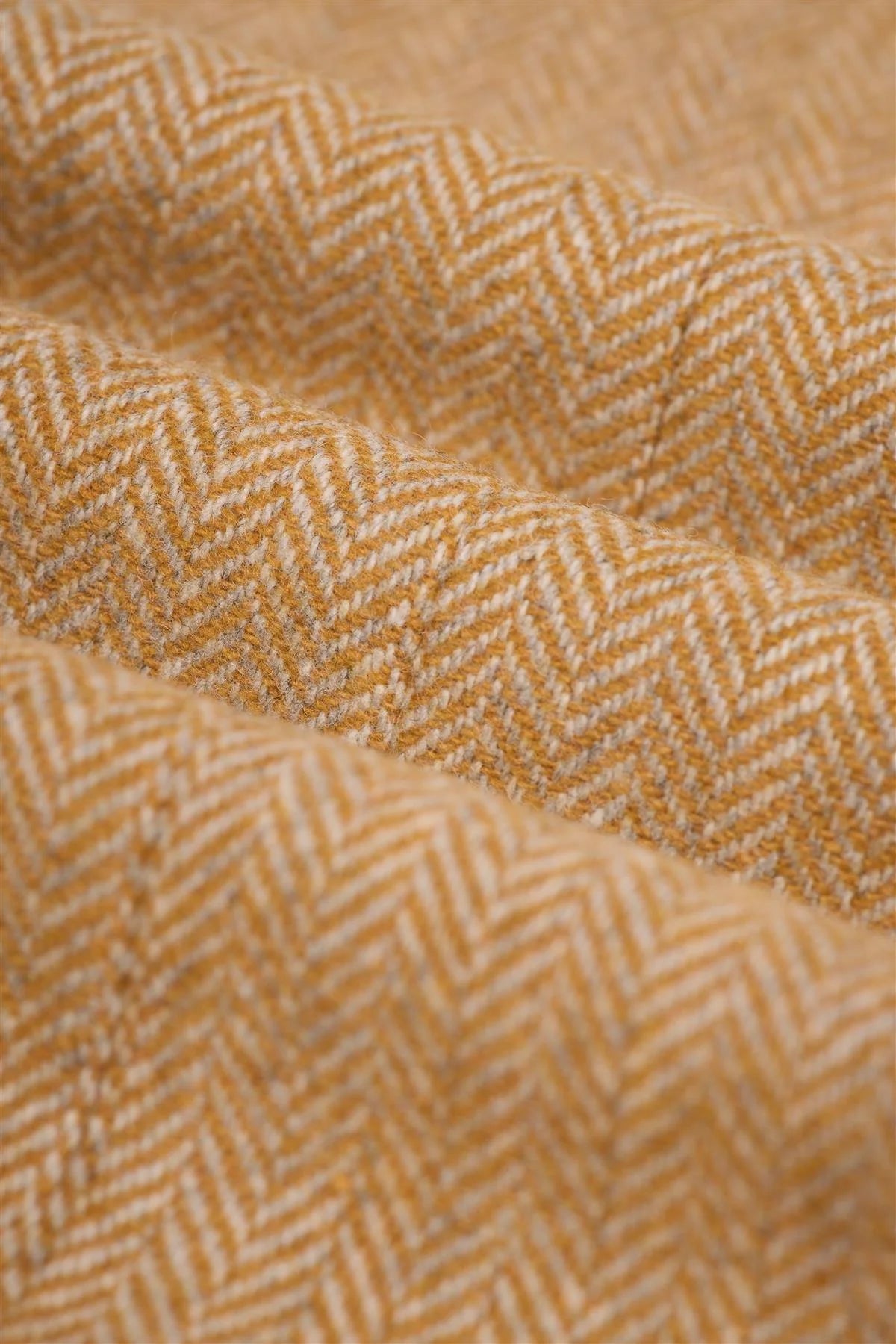 Men’s Wool Herringbone Tweed Suit Jacket - Thomas - Amber Fabric Picture