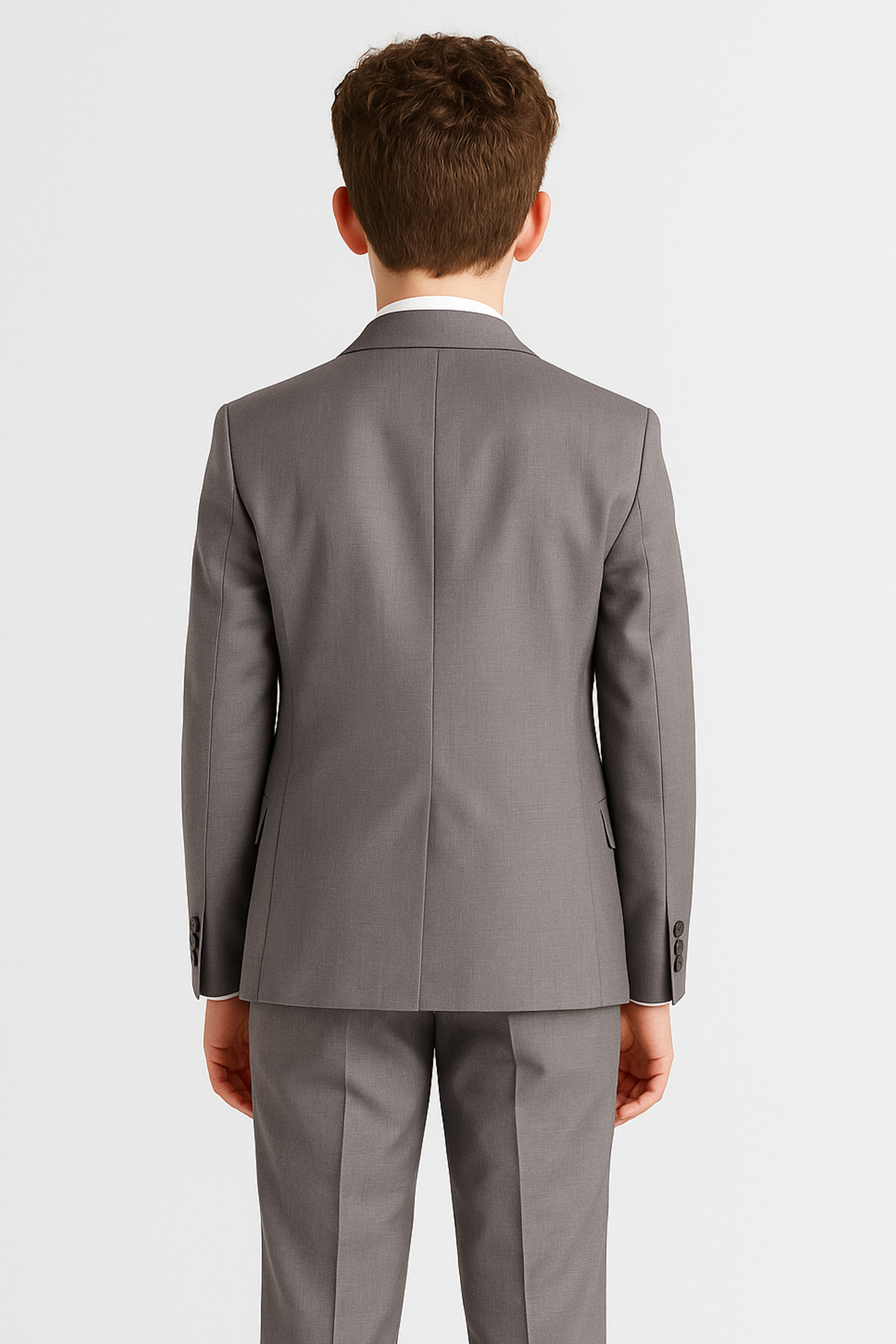 Father & Son Matching 3-Piece Suit Set with Pick Stitch - Edward - Grey