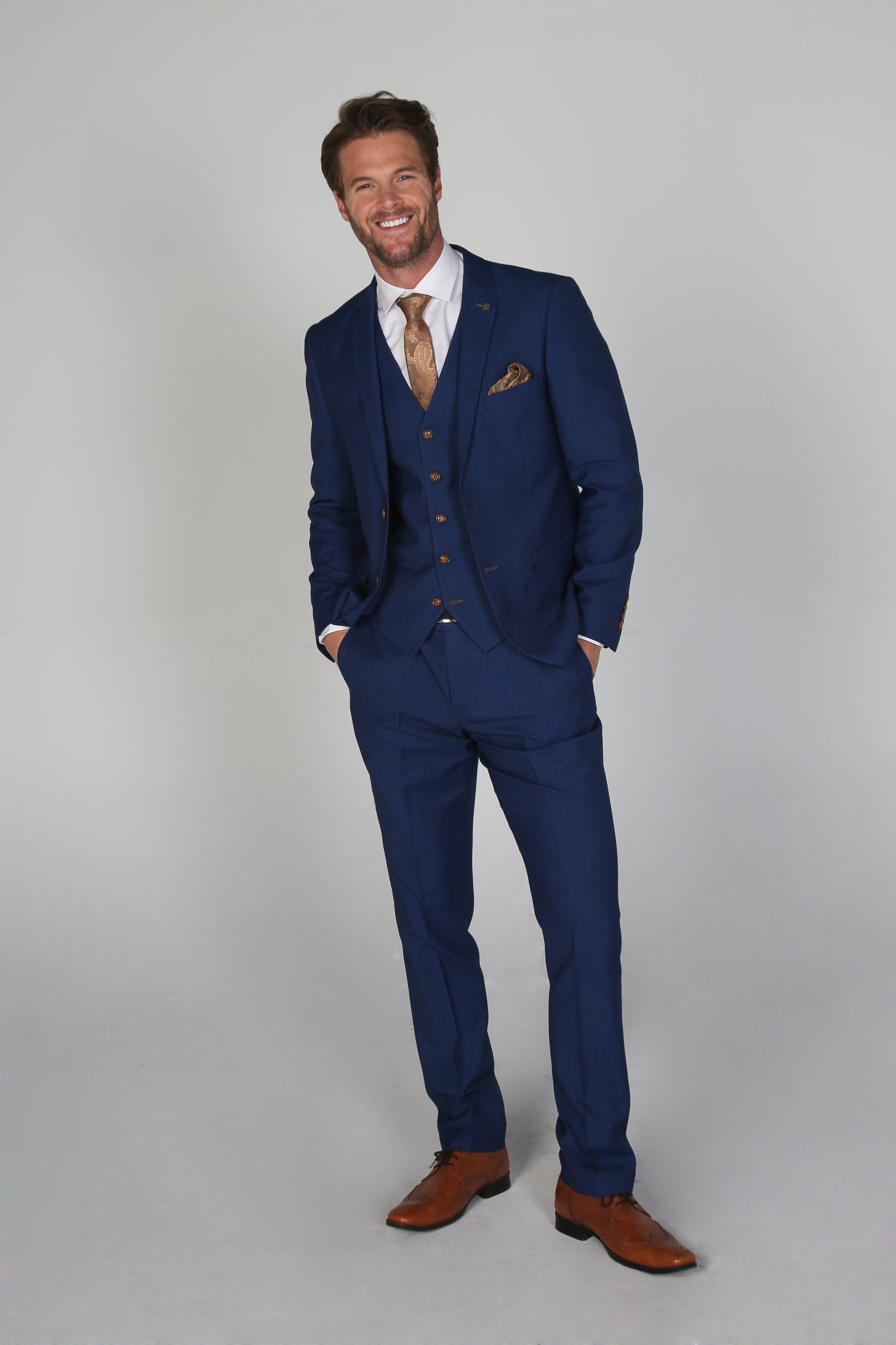 Father & Son Matching Tailored Fit 3-Piece Suit Set - Mayfair - Royal Blue