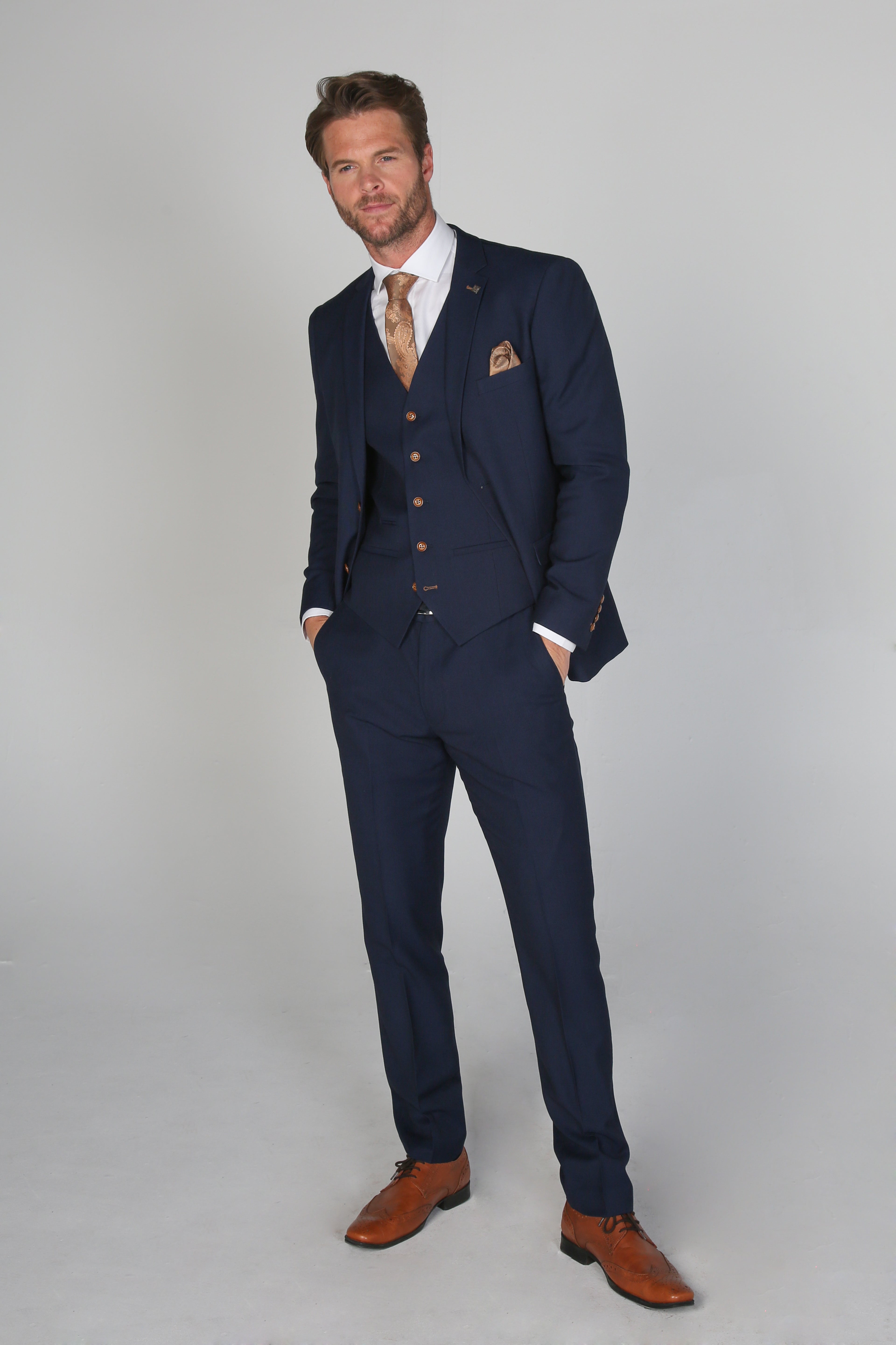 Father & Son Matching Tailored Fit 3-Piece Suit Set - Mayfair - Navy